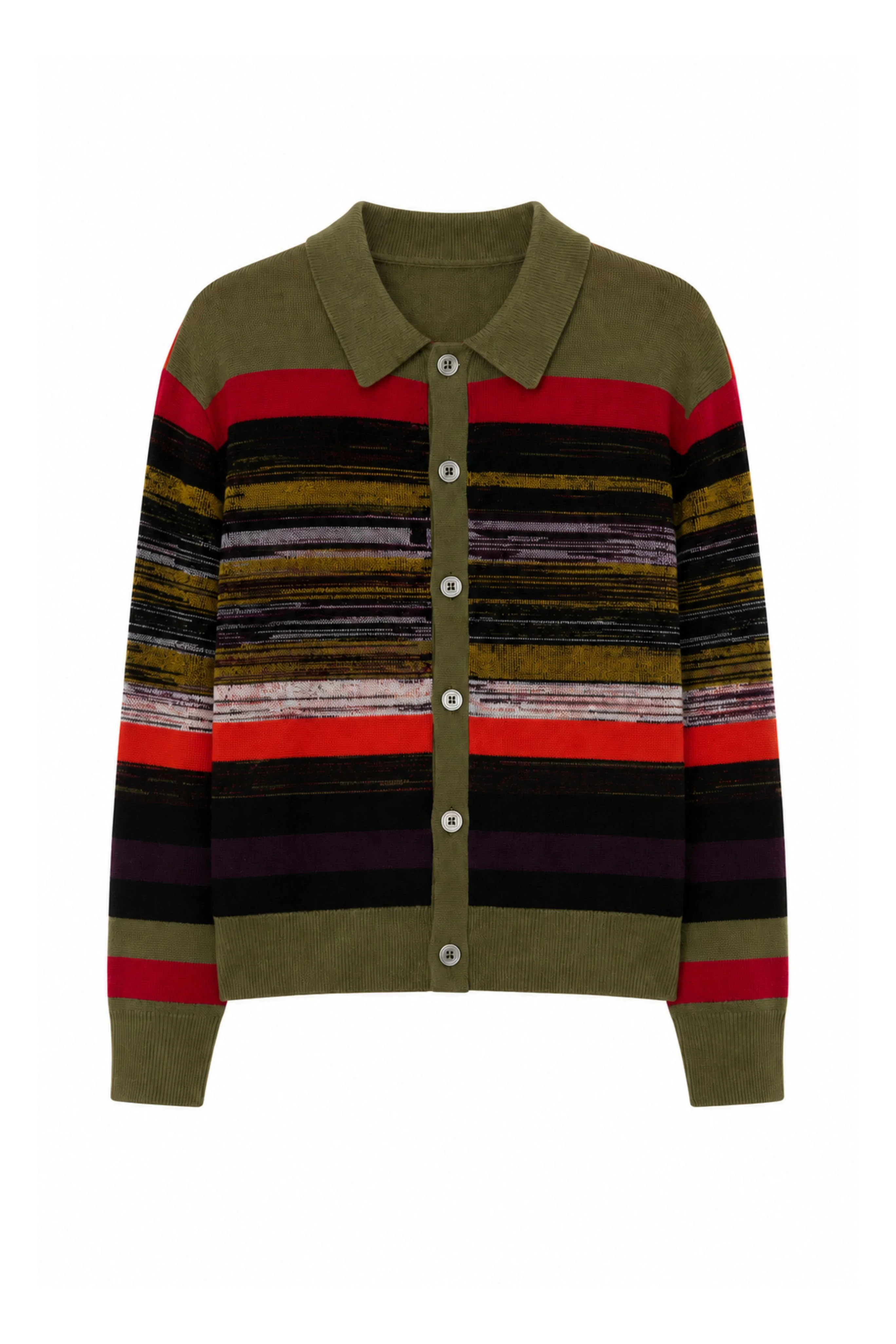 Andrew Stripe Olive Cardigan