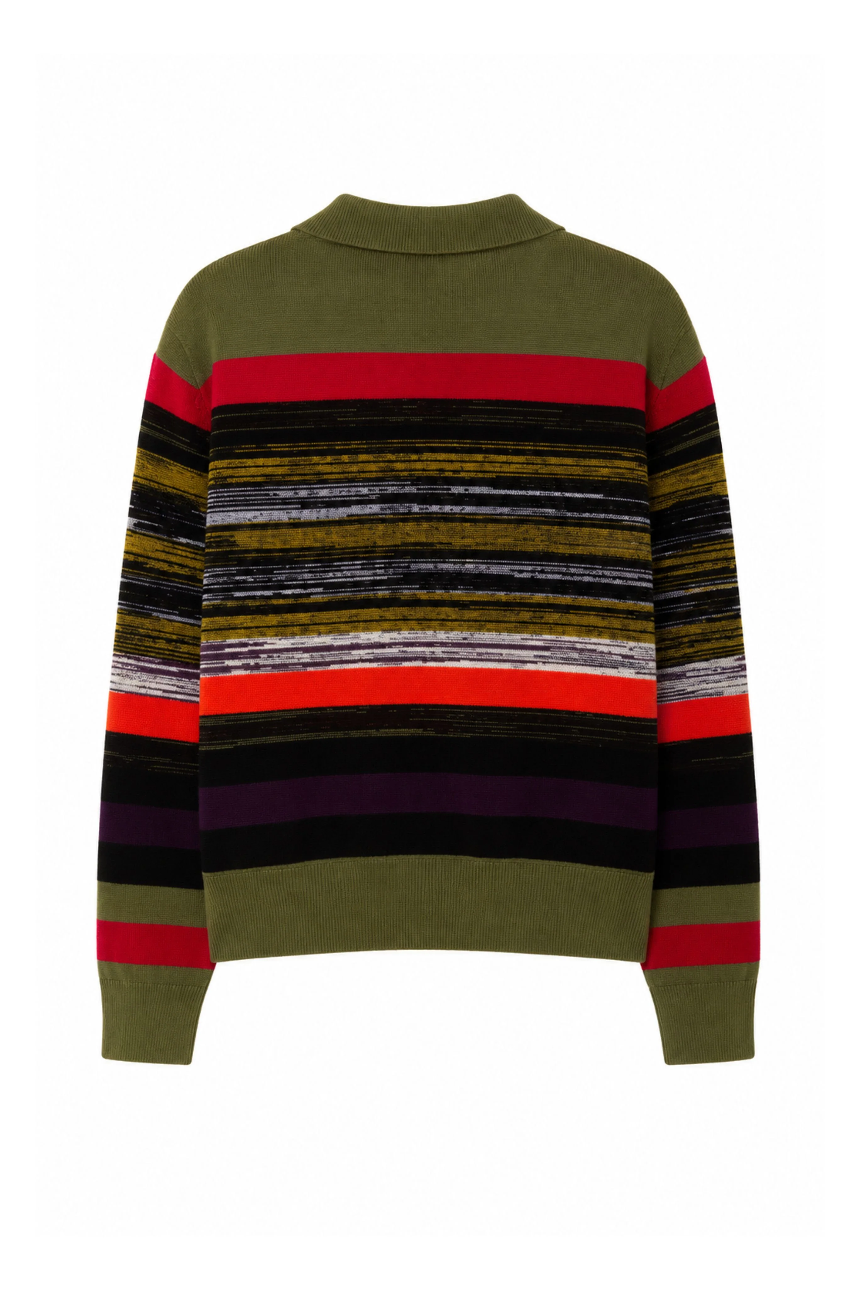 Andrew Stripe Olive Cardigan - Image 2