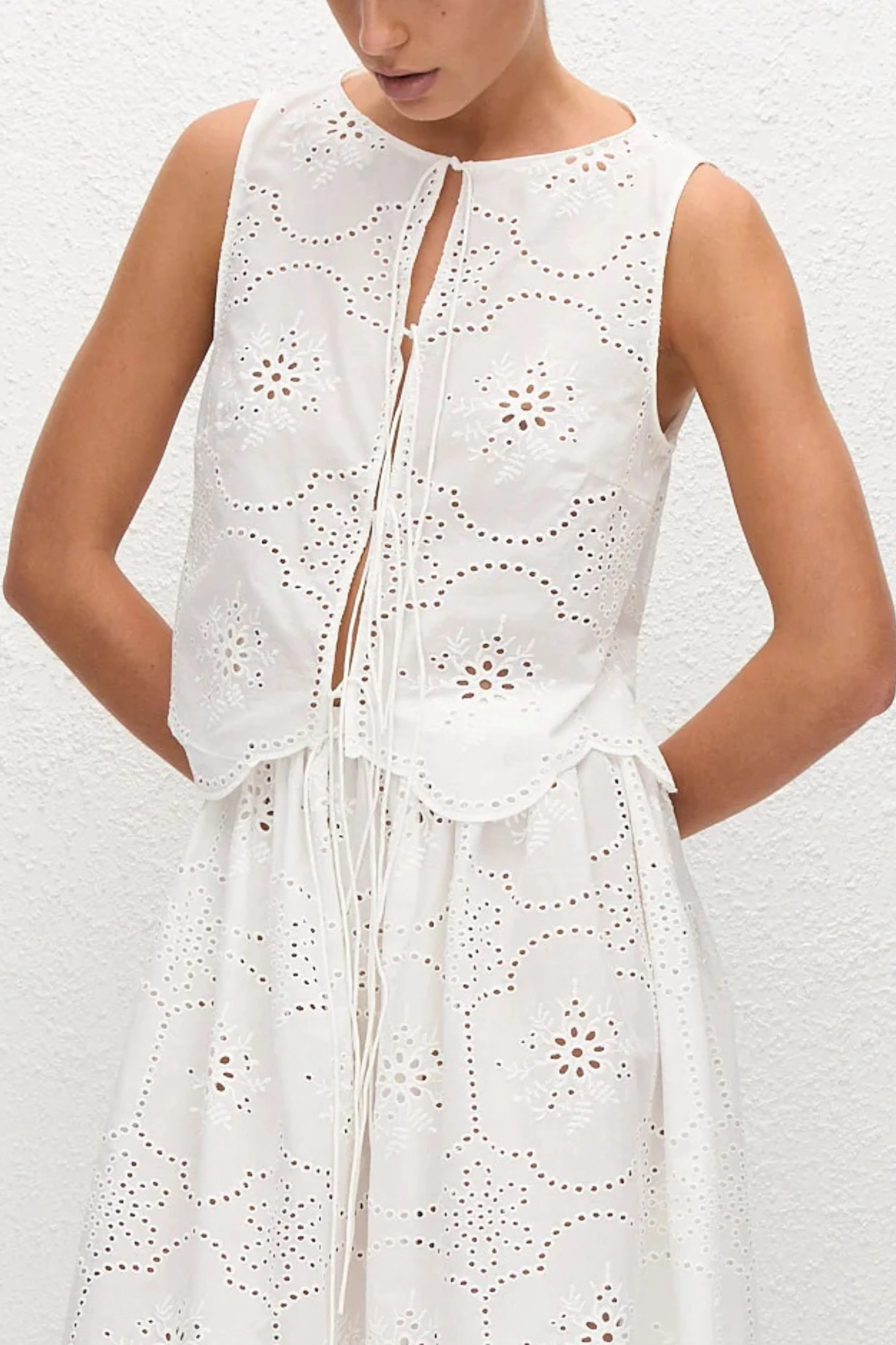 Broderie Tie Blouse - Image 6