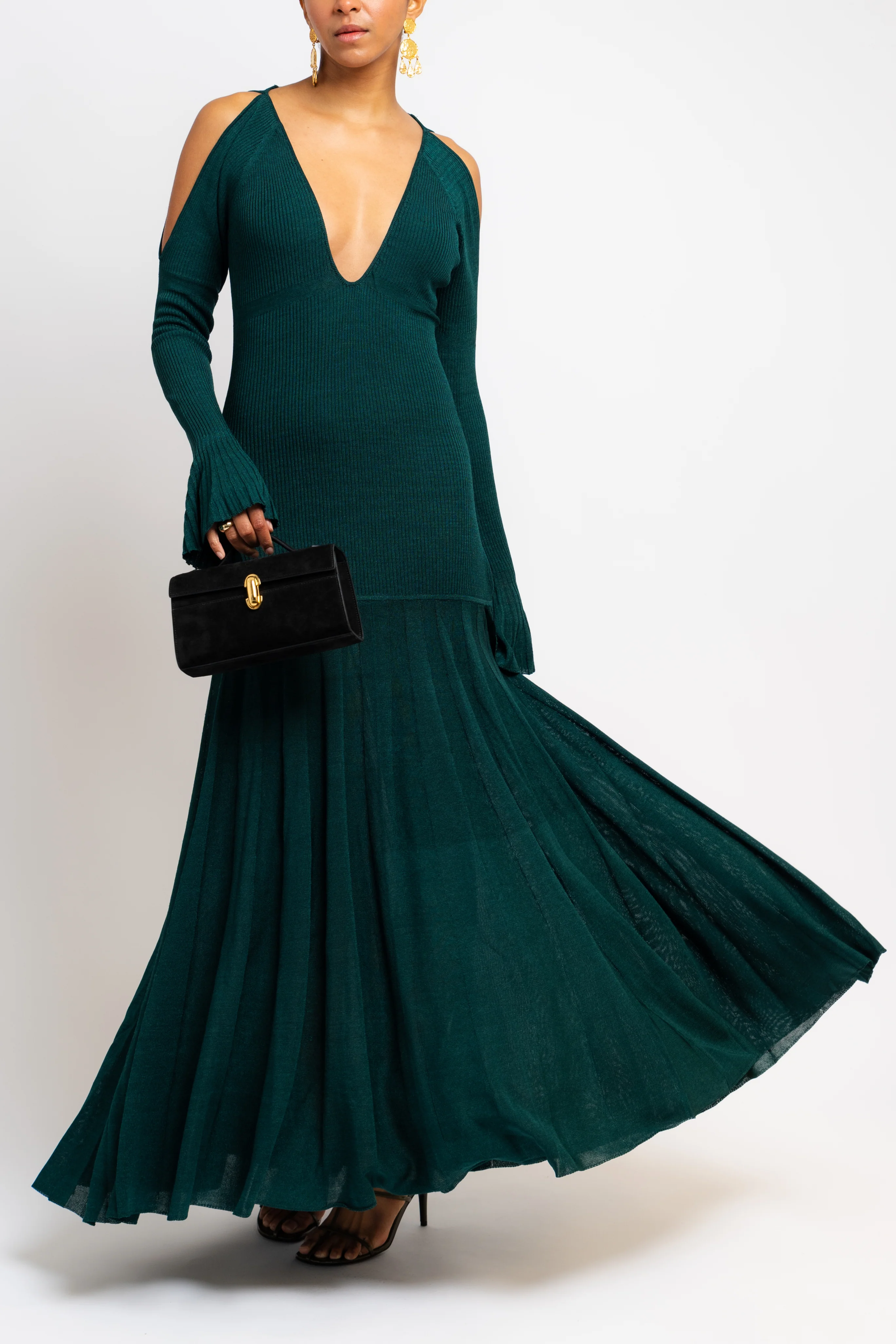 Cold Shoulder Multi-Rib Maxi Dress - Image 2