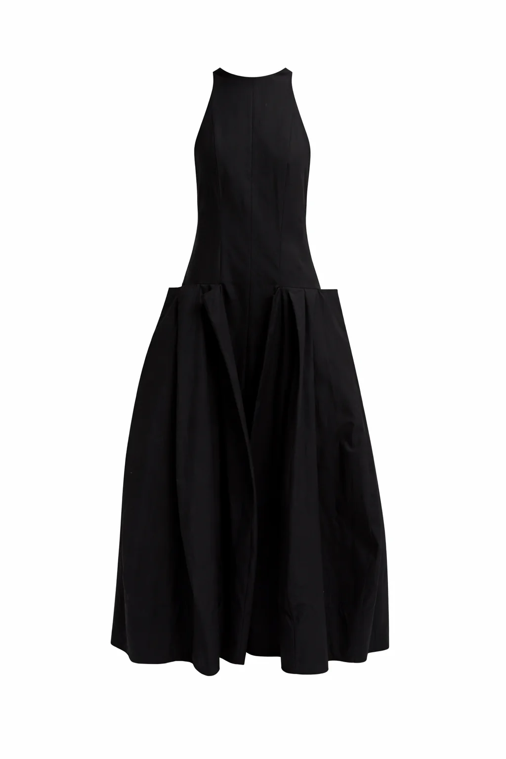 Compact Eco Poplin Pinched Pleat Dress