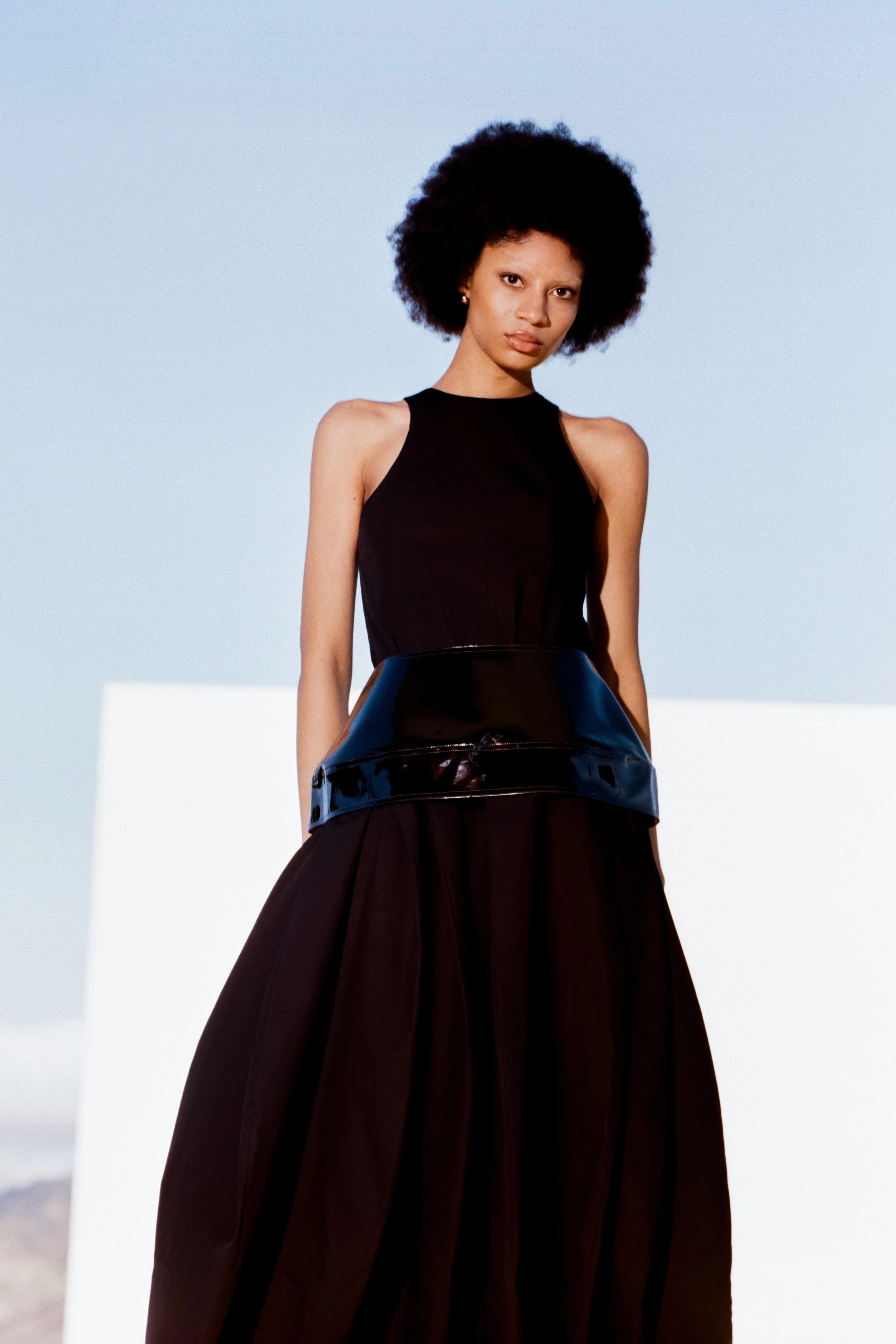 Compact Eco Poplin Pinched Pleat Dress - Image 4
