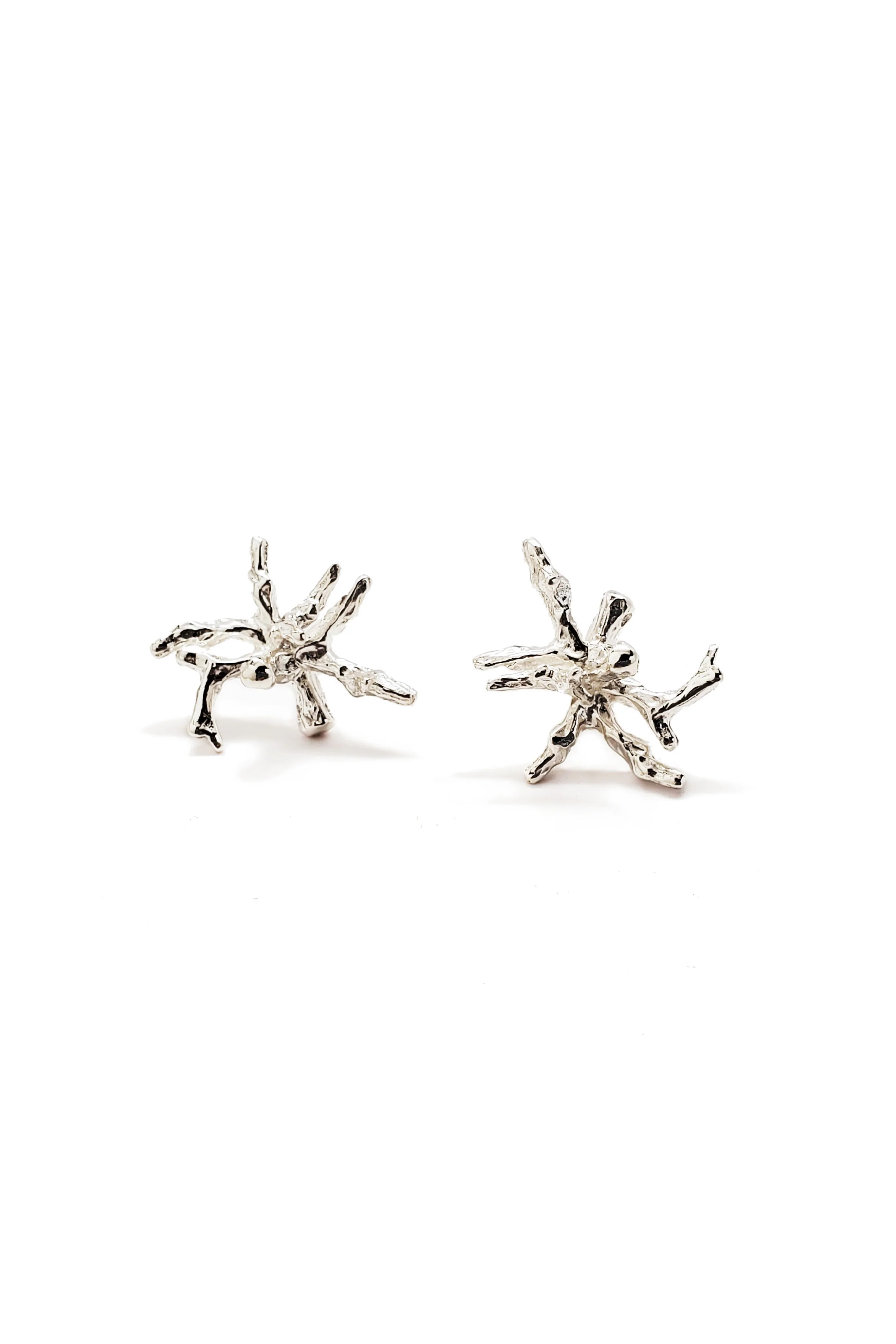 Coral Earrings in Sterling Silver