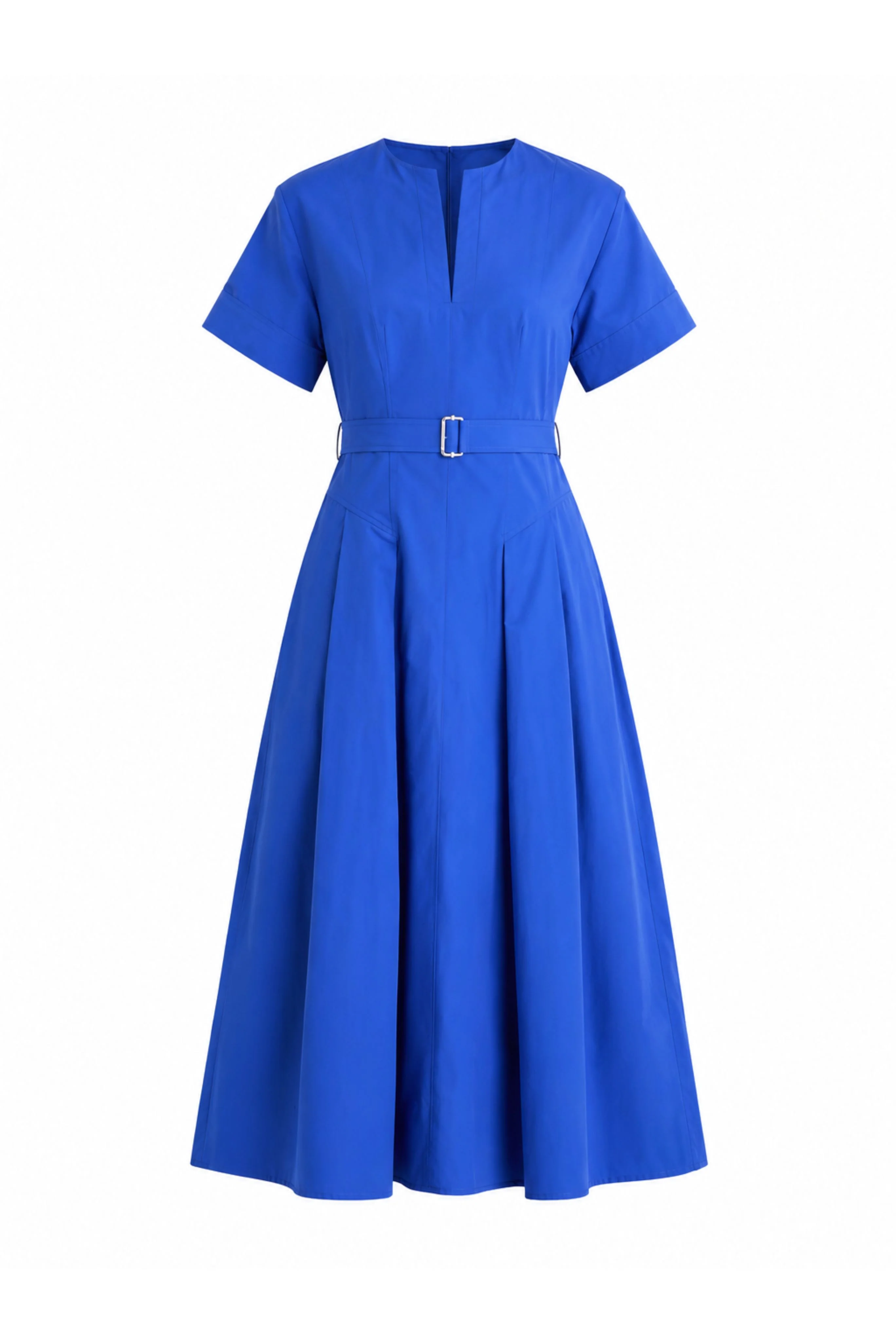 Corinne Cotton Midi Dress - Blue