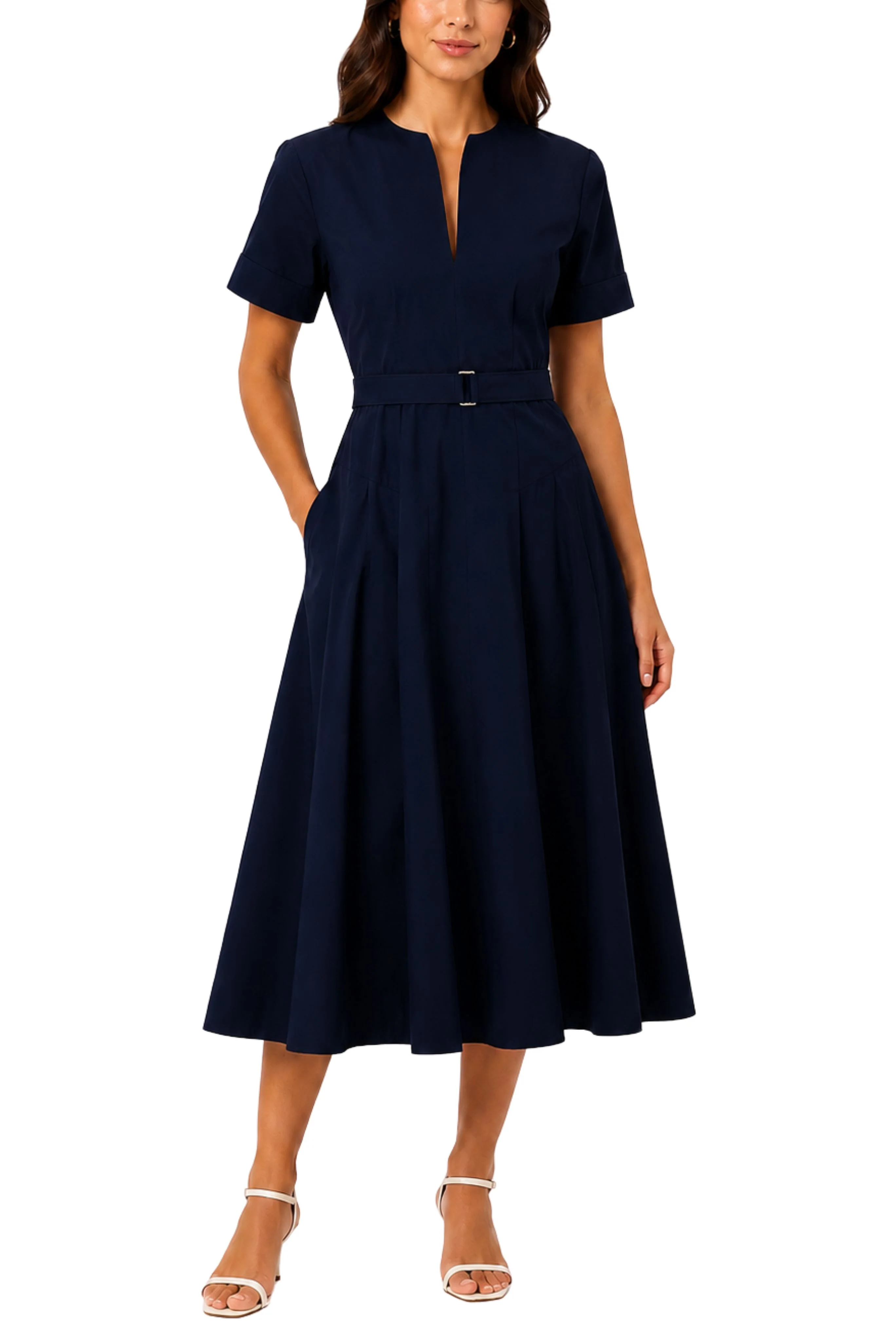 Corinne Cotton Midi Dress - Midnight - Image 2