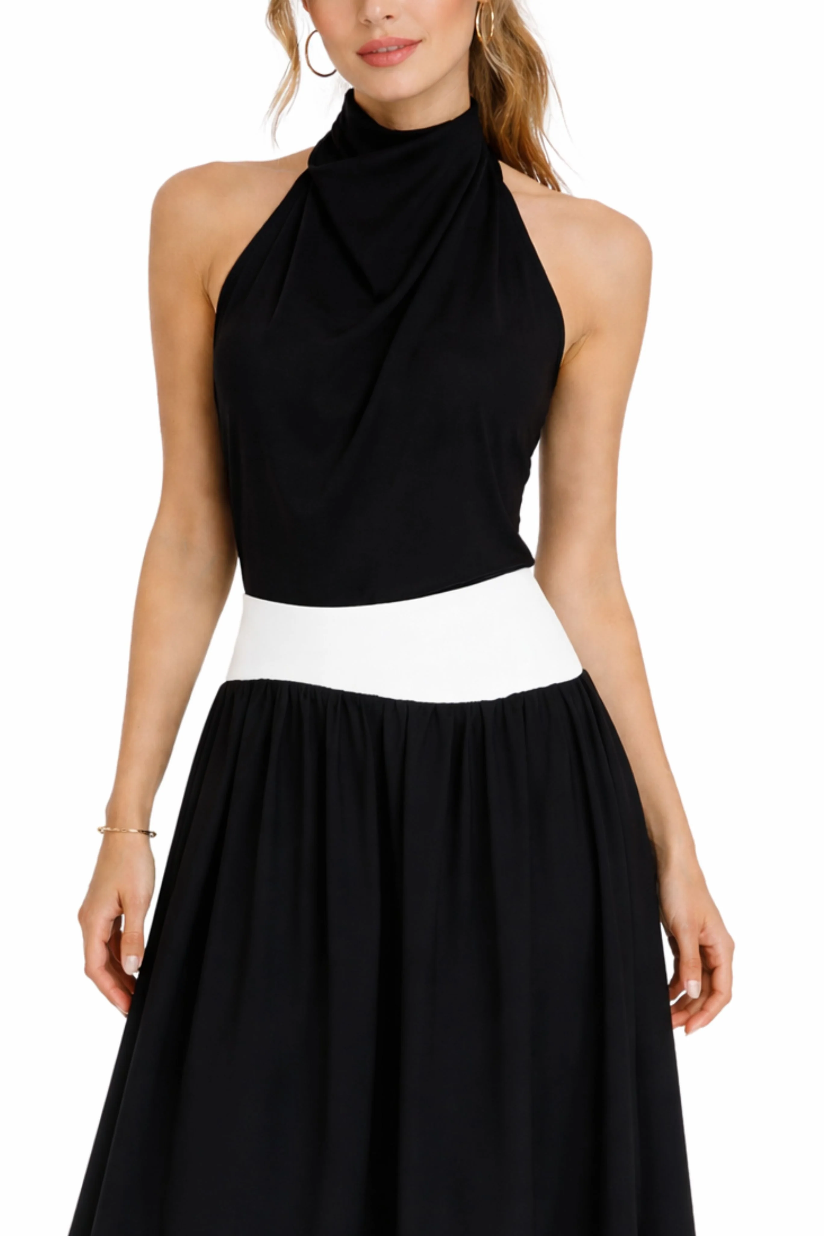 Crepe Scarf Top in Black - Image 2
