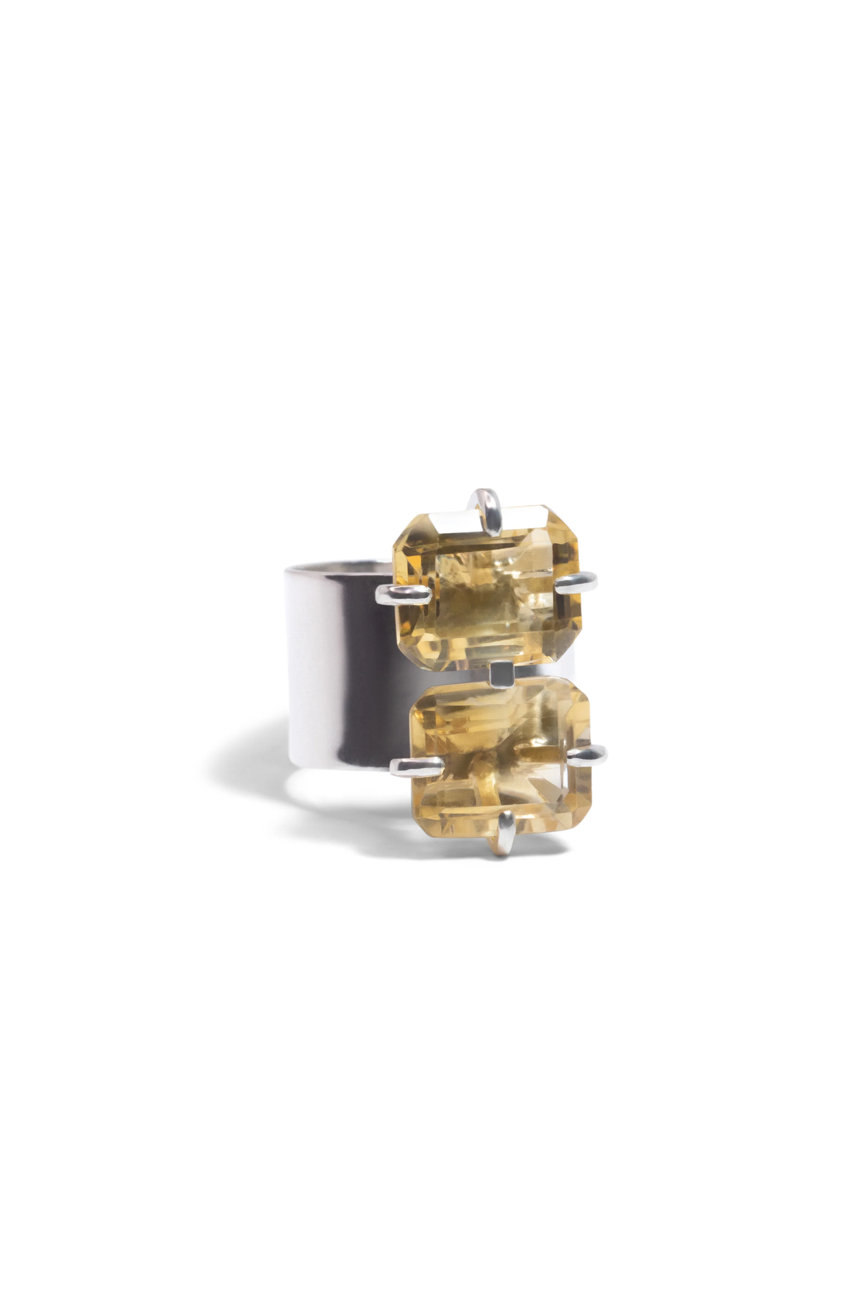 Double Citrine Ring