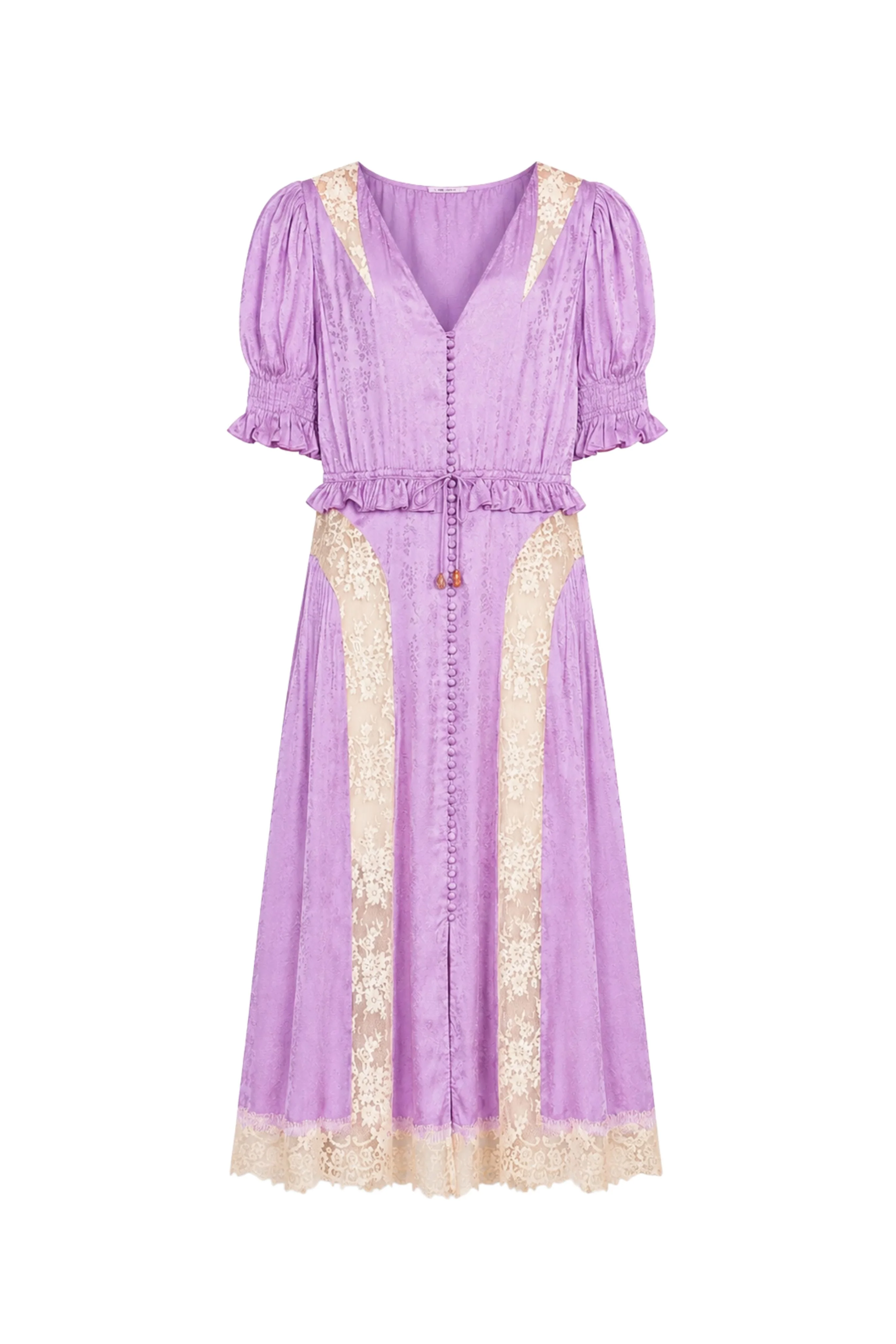 Ethel Puff Midi Dresss in Lilac
