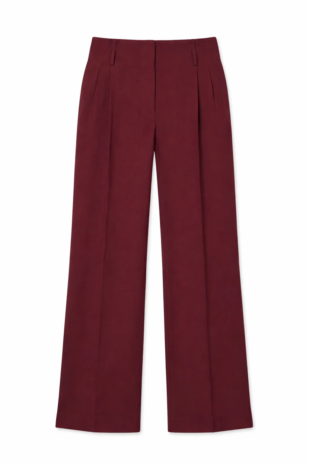 Fluid Slubbed High Waisted Pants