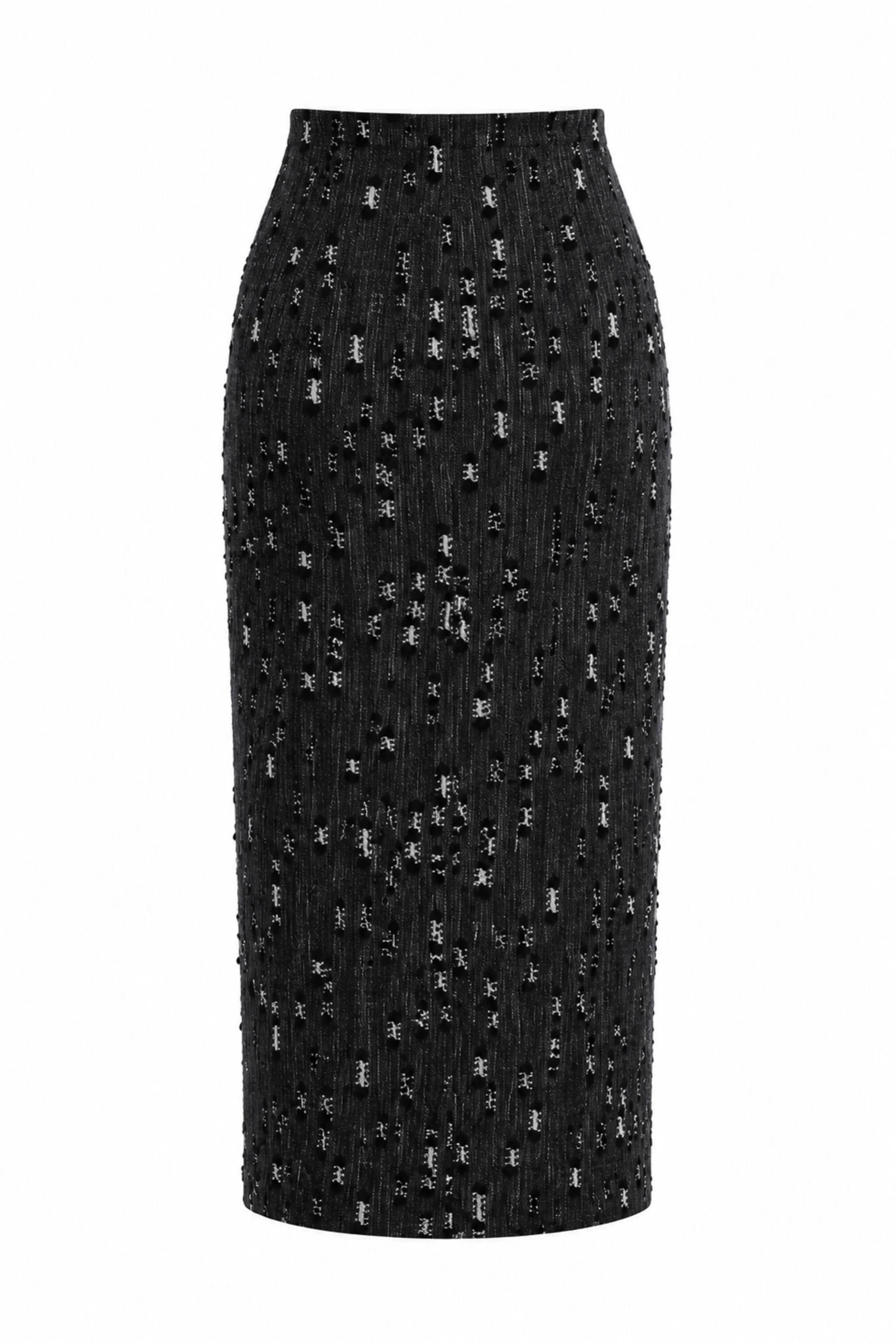 Frayed Denim Pencil Skirt