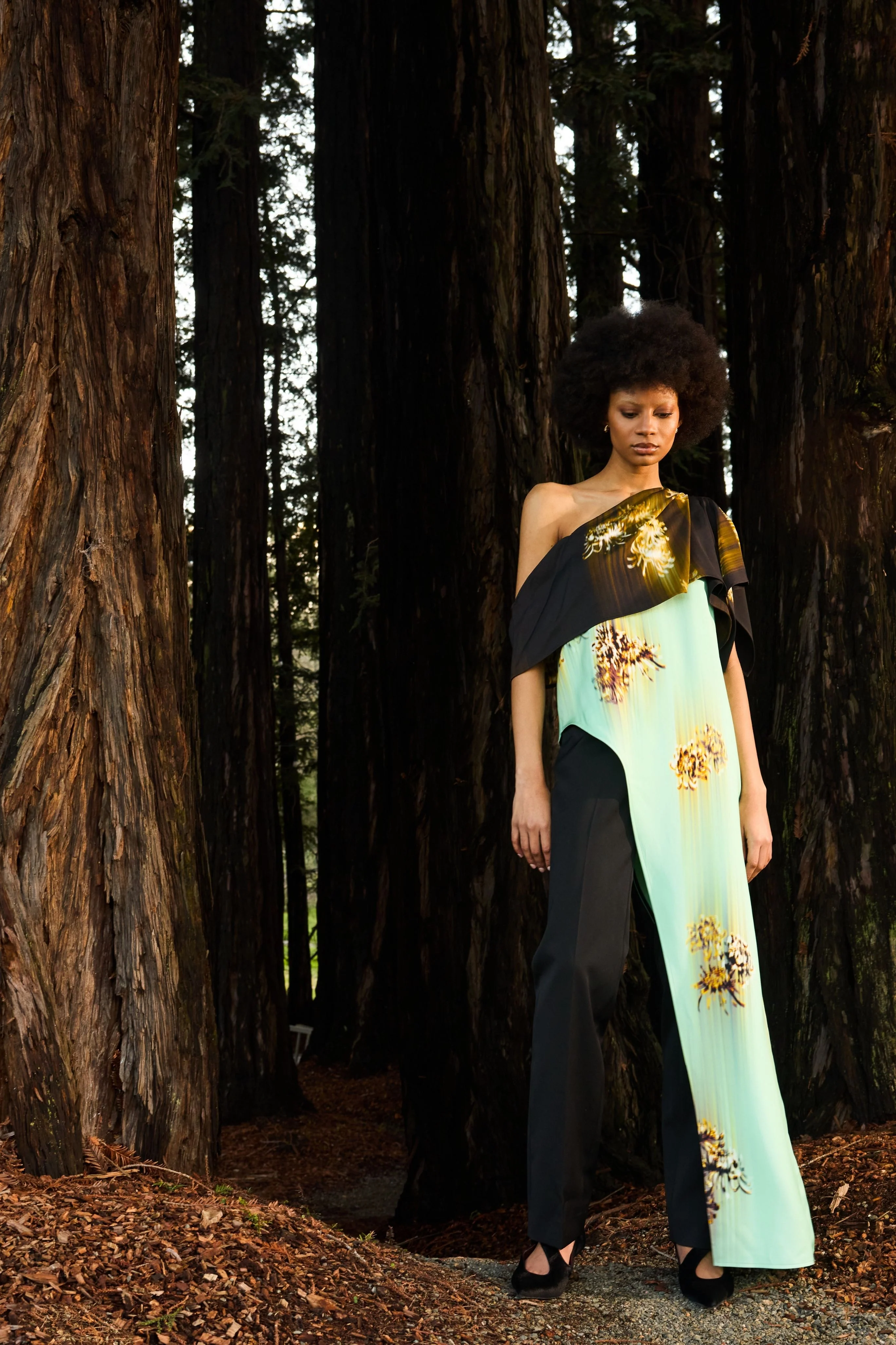 Haya Top in Printed Viscose Cady - Image 2