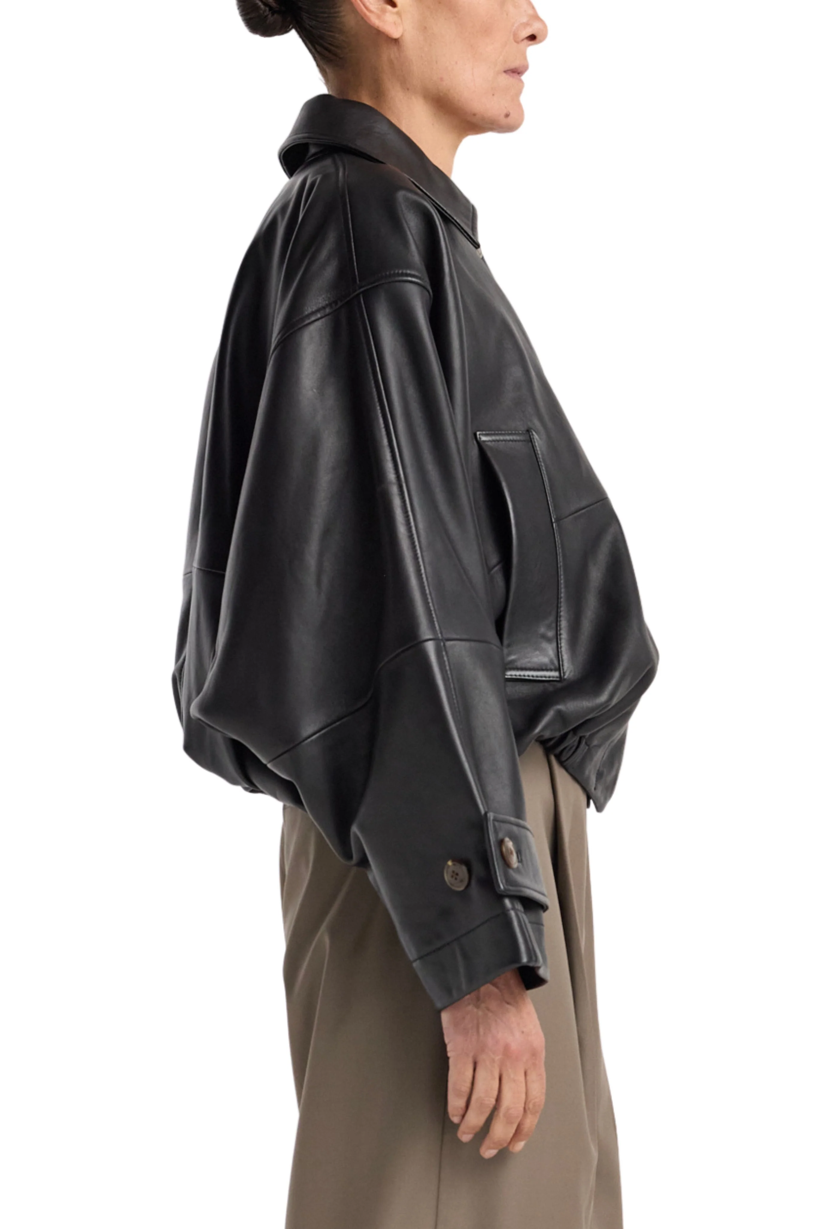 Leather blouson jacket - Image 6
