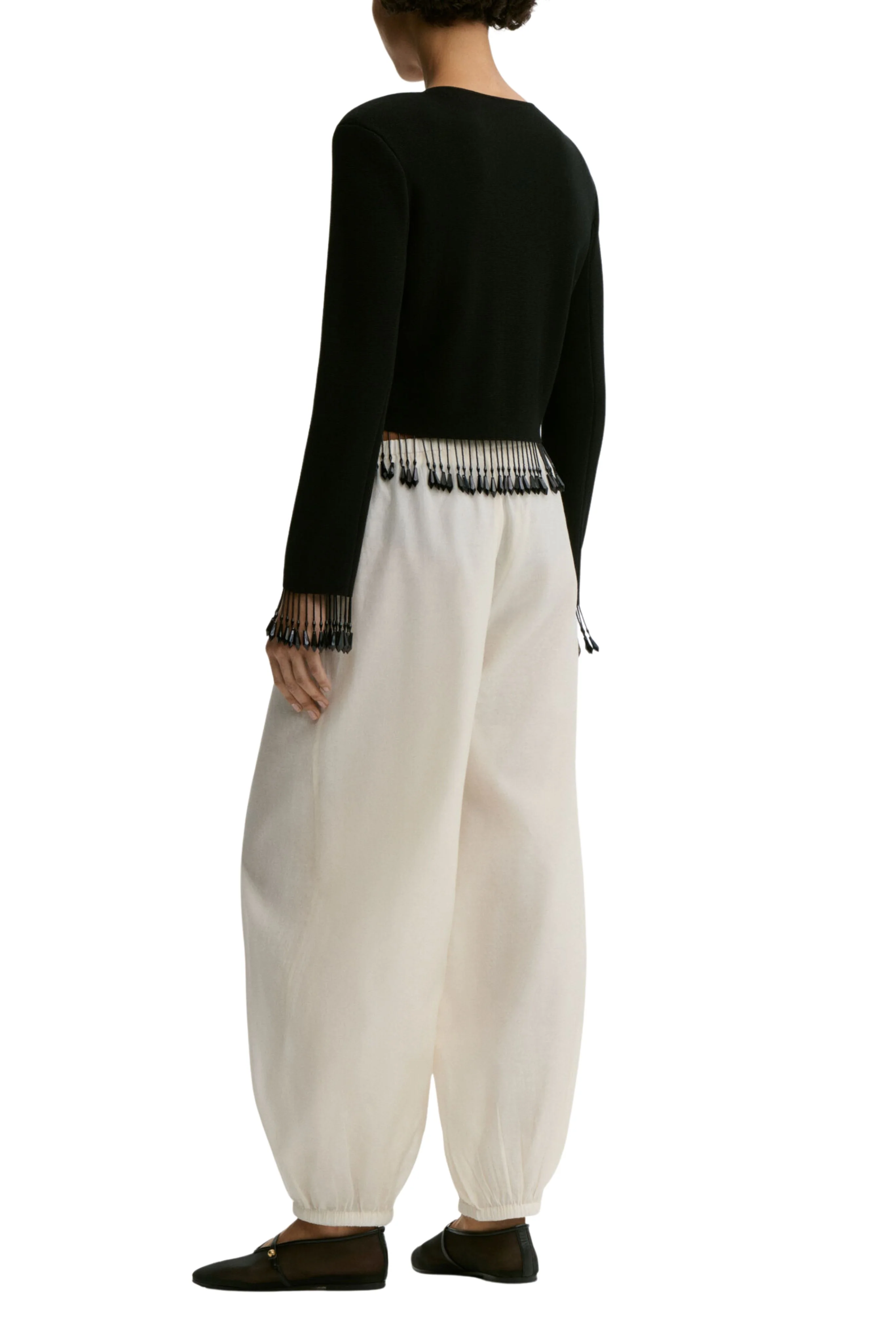 Lumas Silk Organza Trousers - Ivory - Image 3