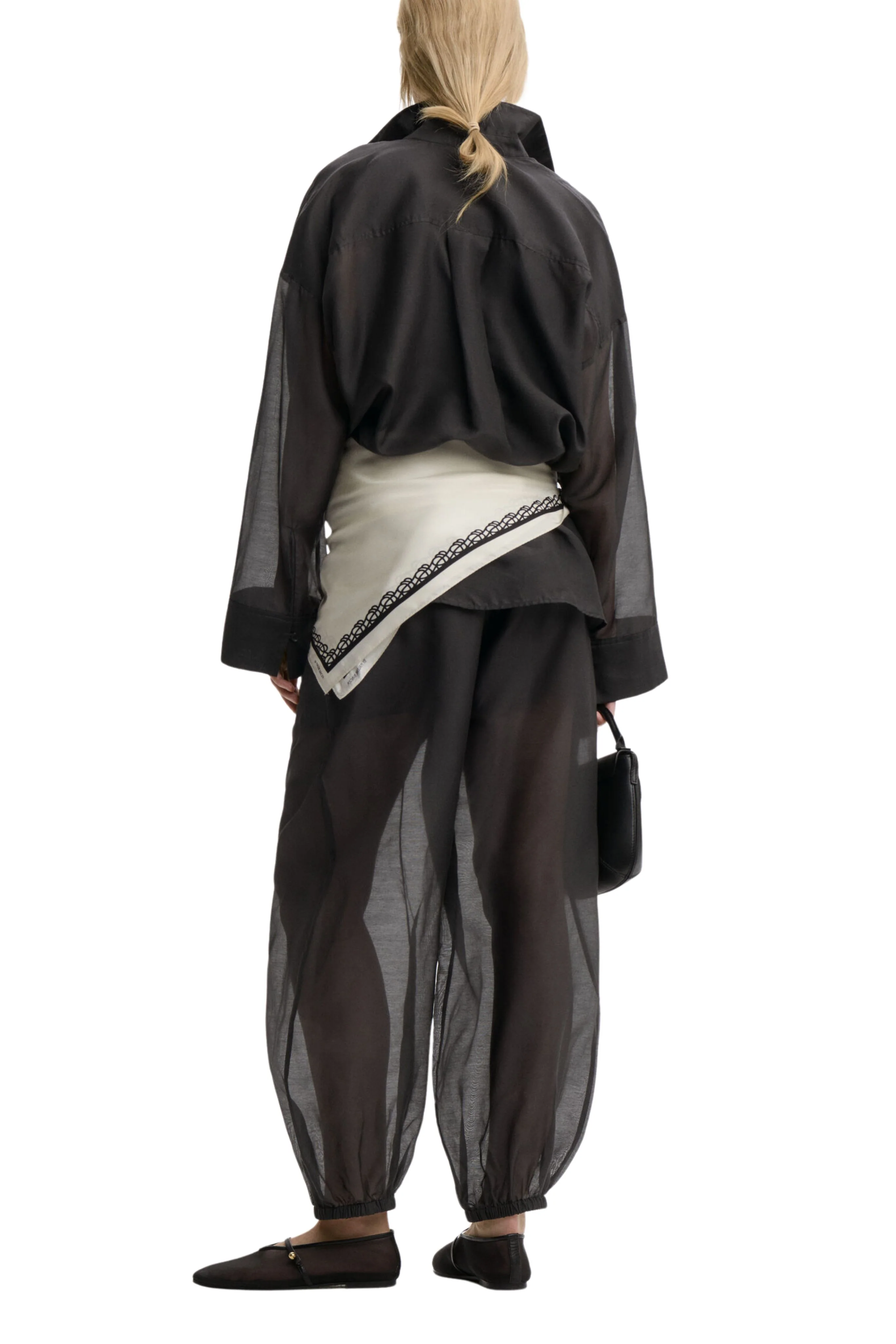 Lumas Silk Organza Trousers - Black - Image 4