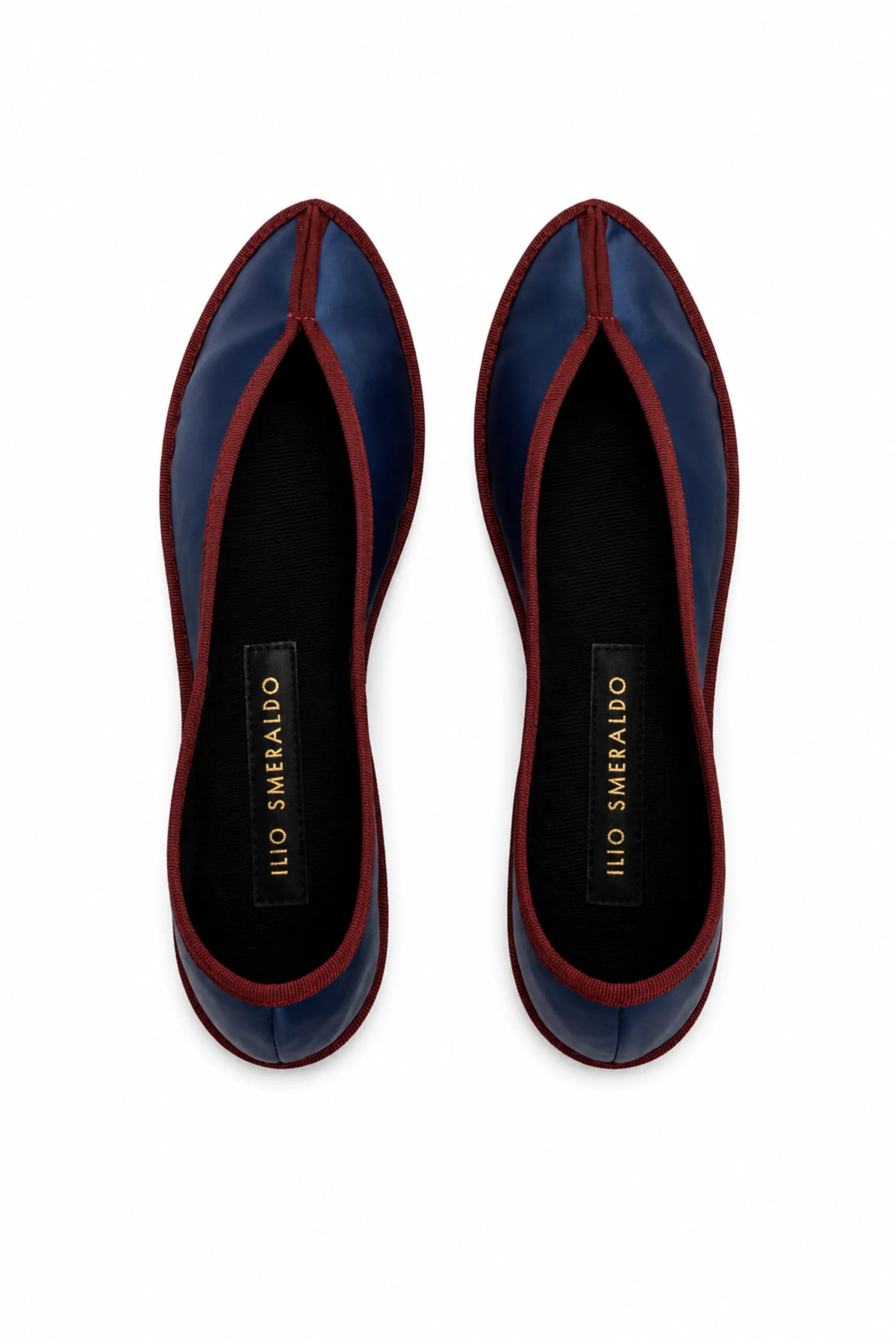 Maria de La Orden 1 Satin Flat - Navy/Burgundy - Image 2
