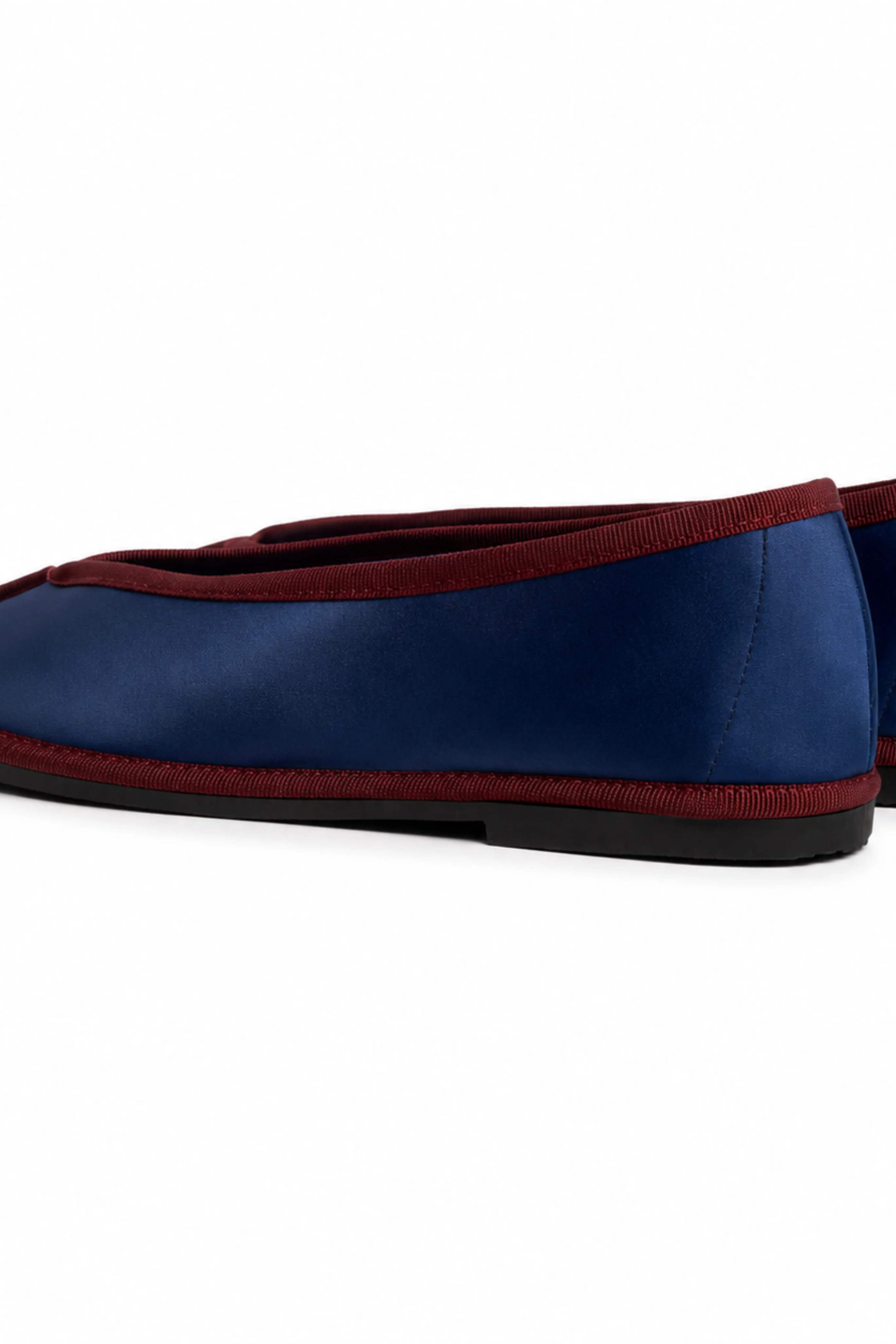 Maria de La Orden 1 Satin Flat - Navy/Burgundy - Image 3