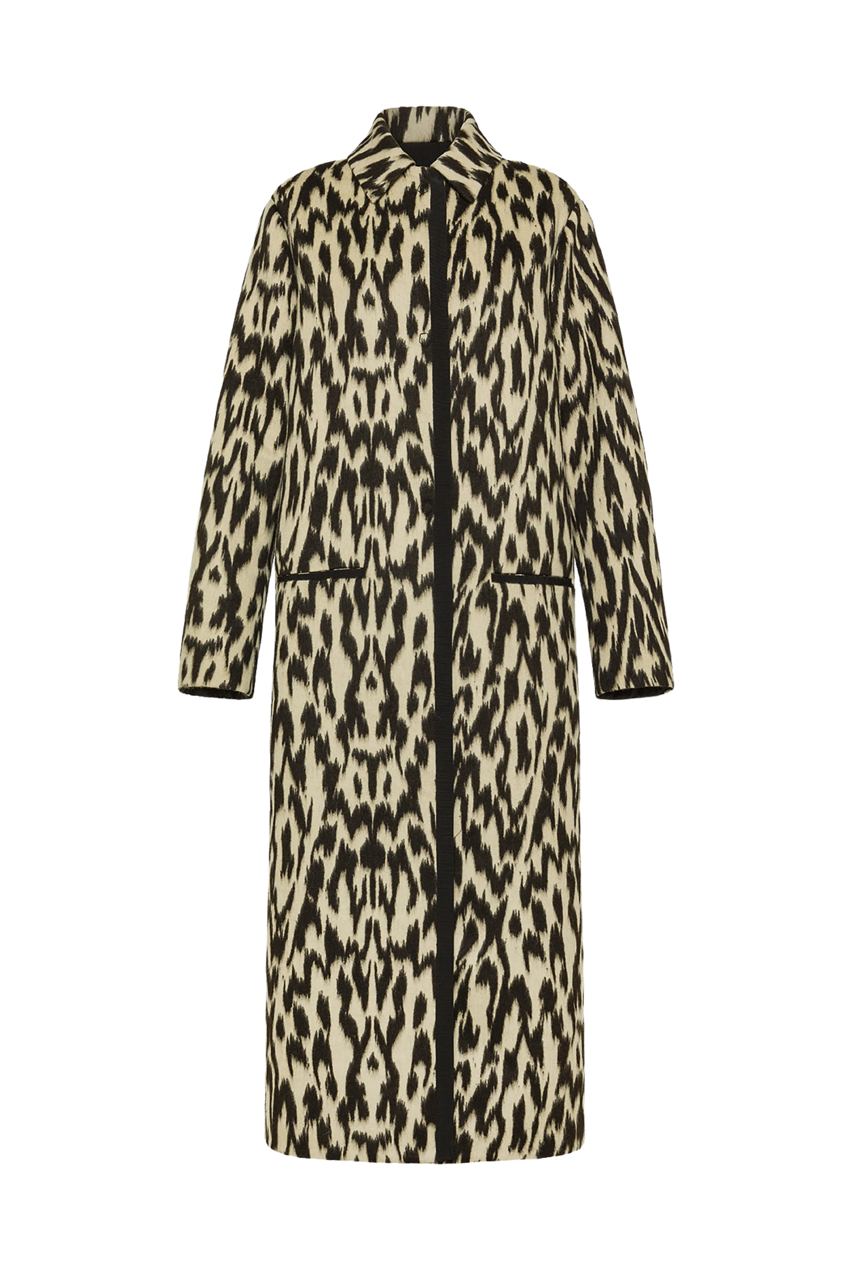 "Moiree" Jacquard Long Coat