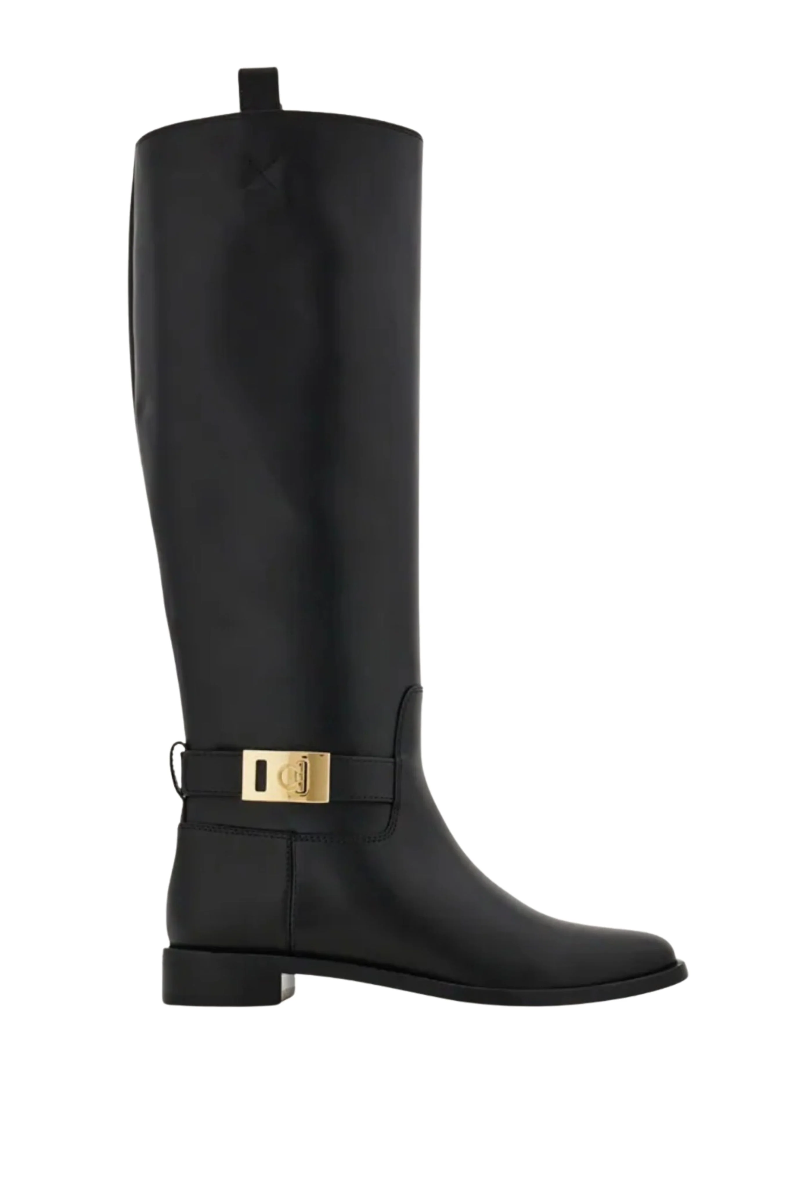 Knee High Boot with Hug Buckle Detail