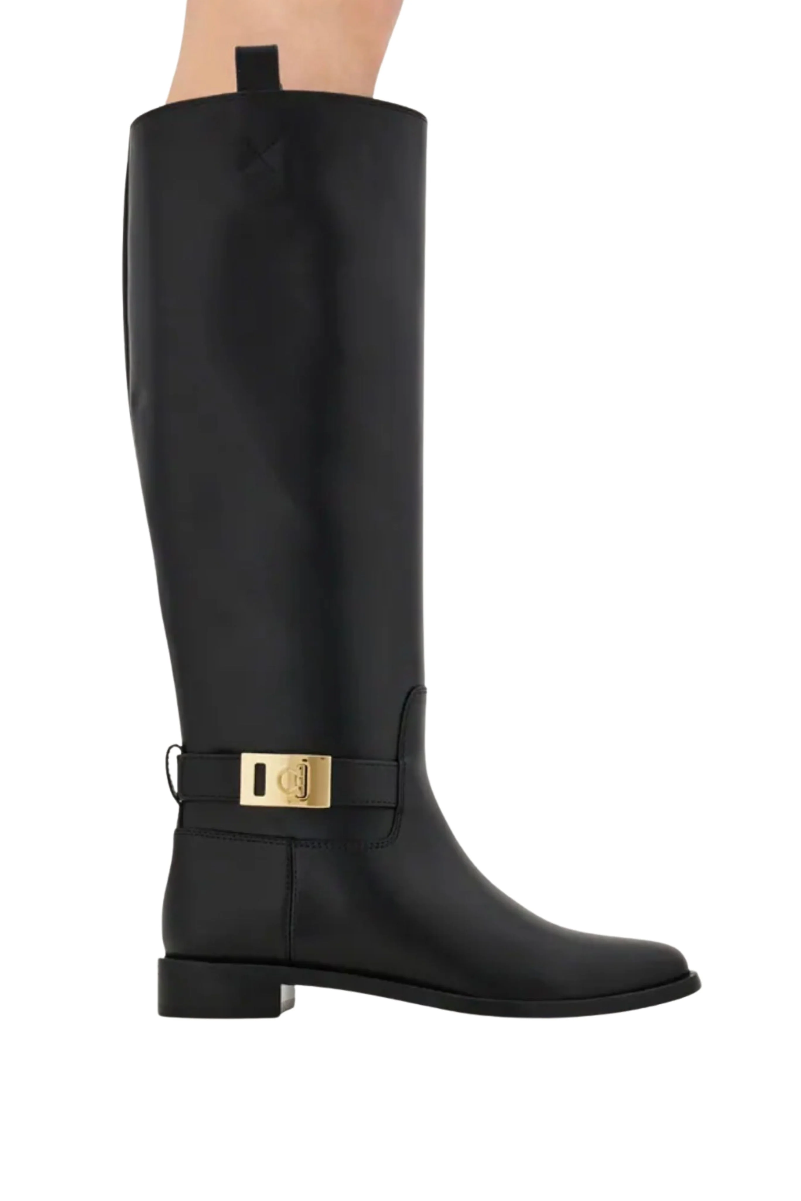 Knee High Boot with Hug Buckle Detail - Image 4
