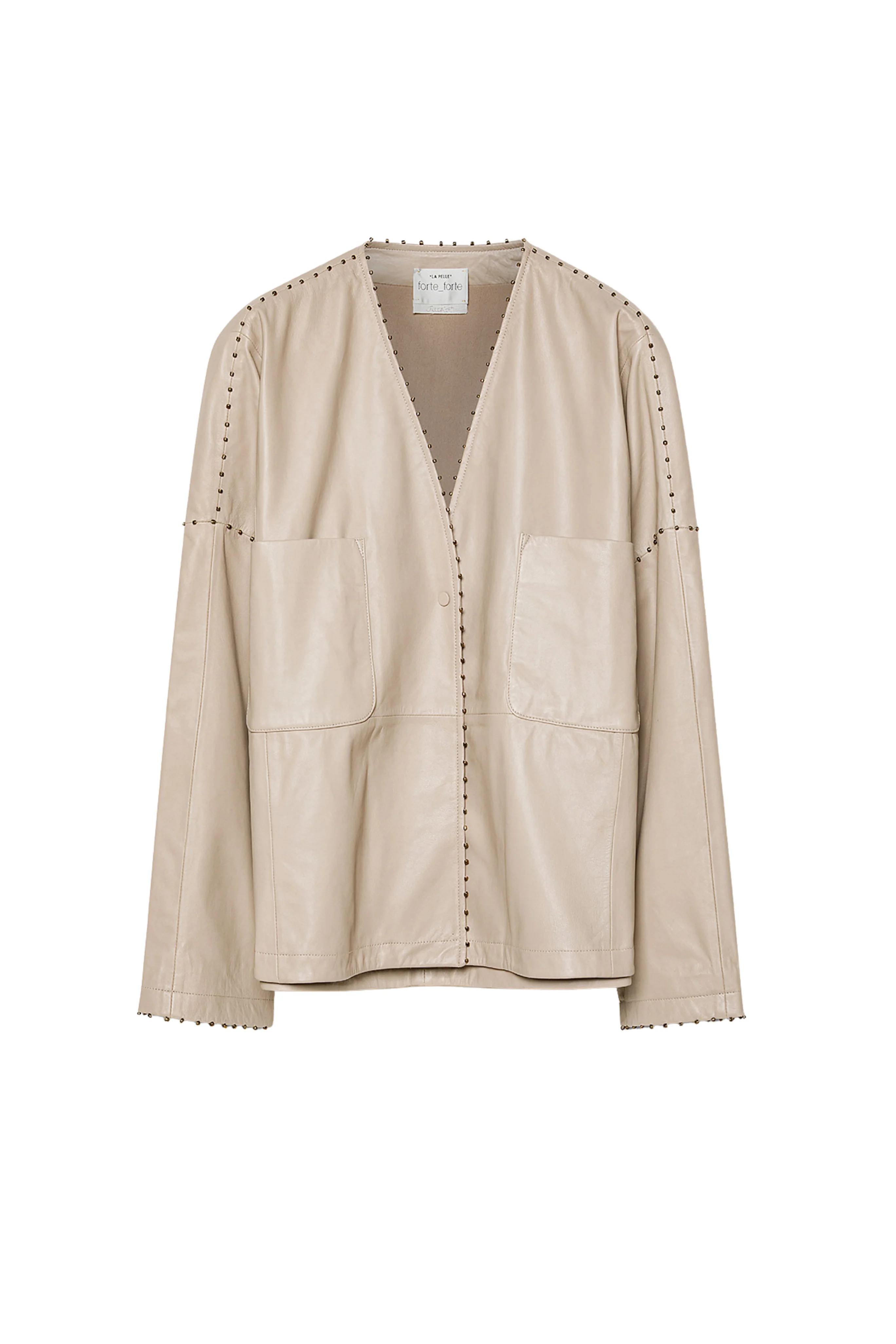 Nappa Leather Beaded Kimono Jacket