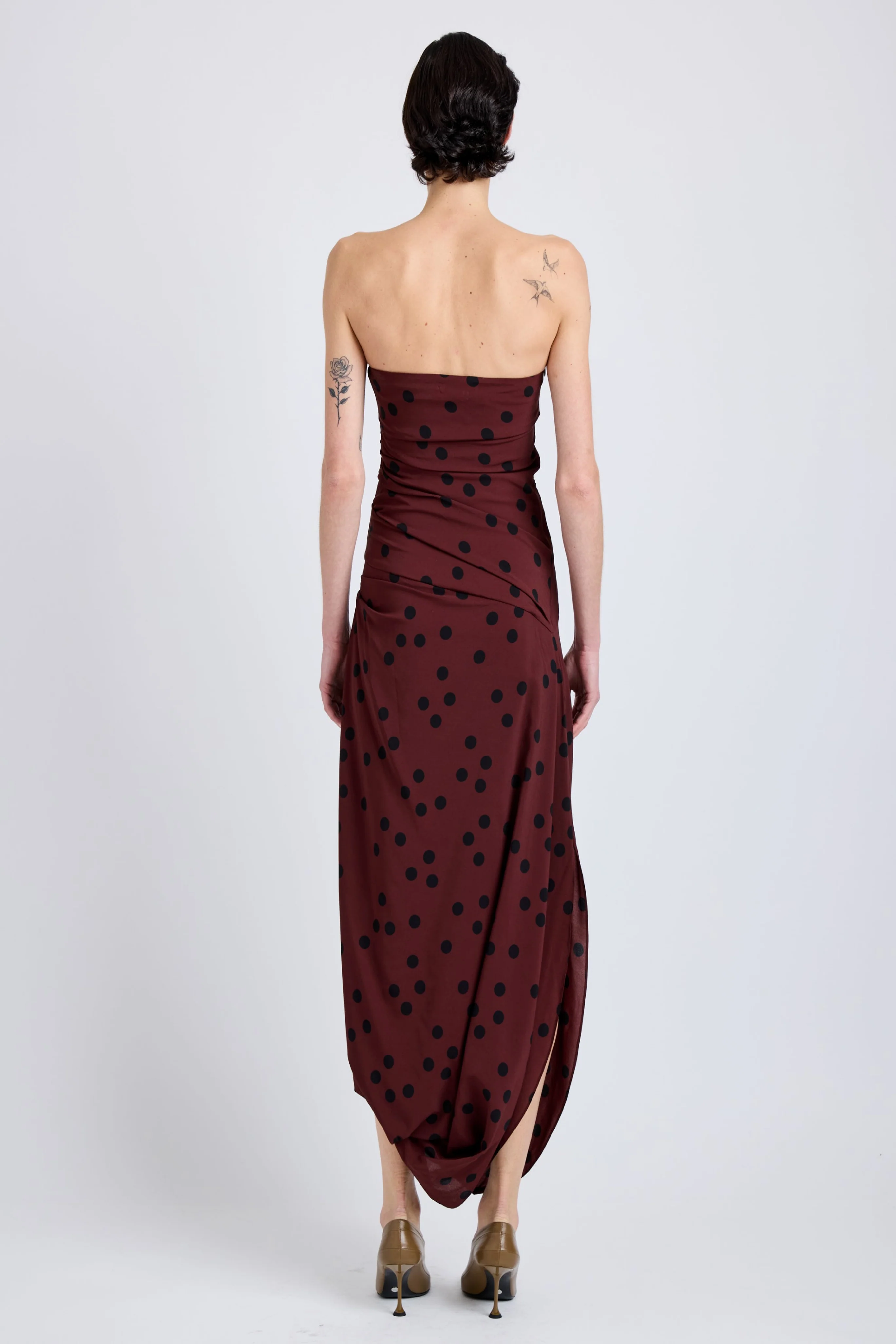 Nayara Dress in Printed Dot Stetch Viscose - Image 5
