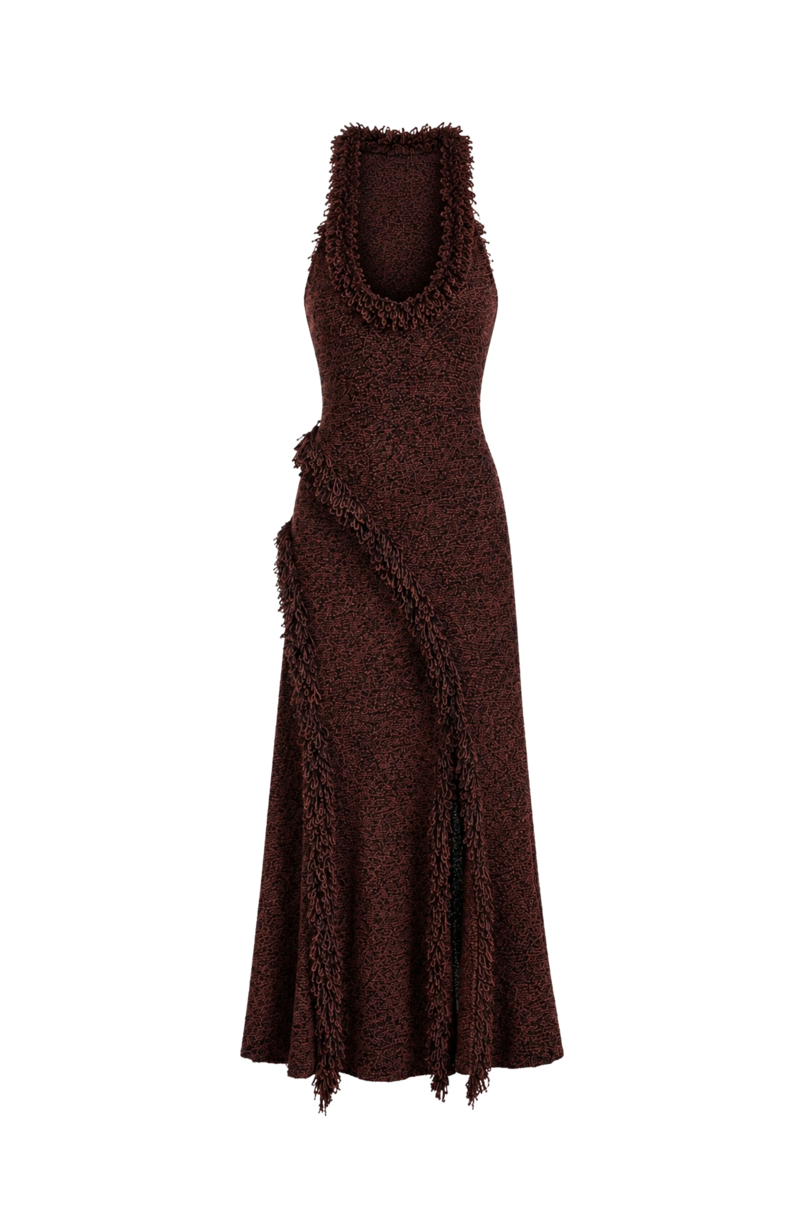 Nilo Dress in Textured Jacquard in Black/Copper