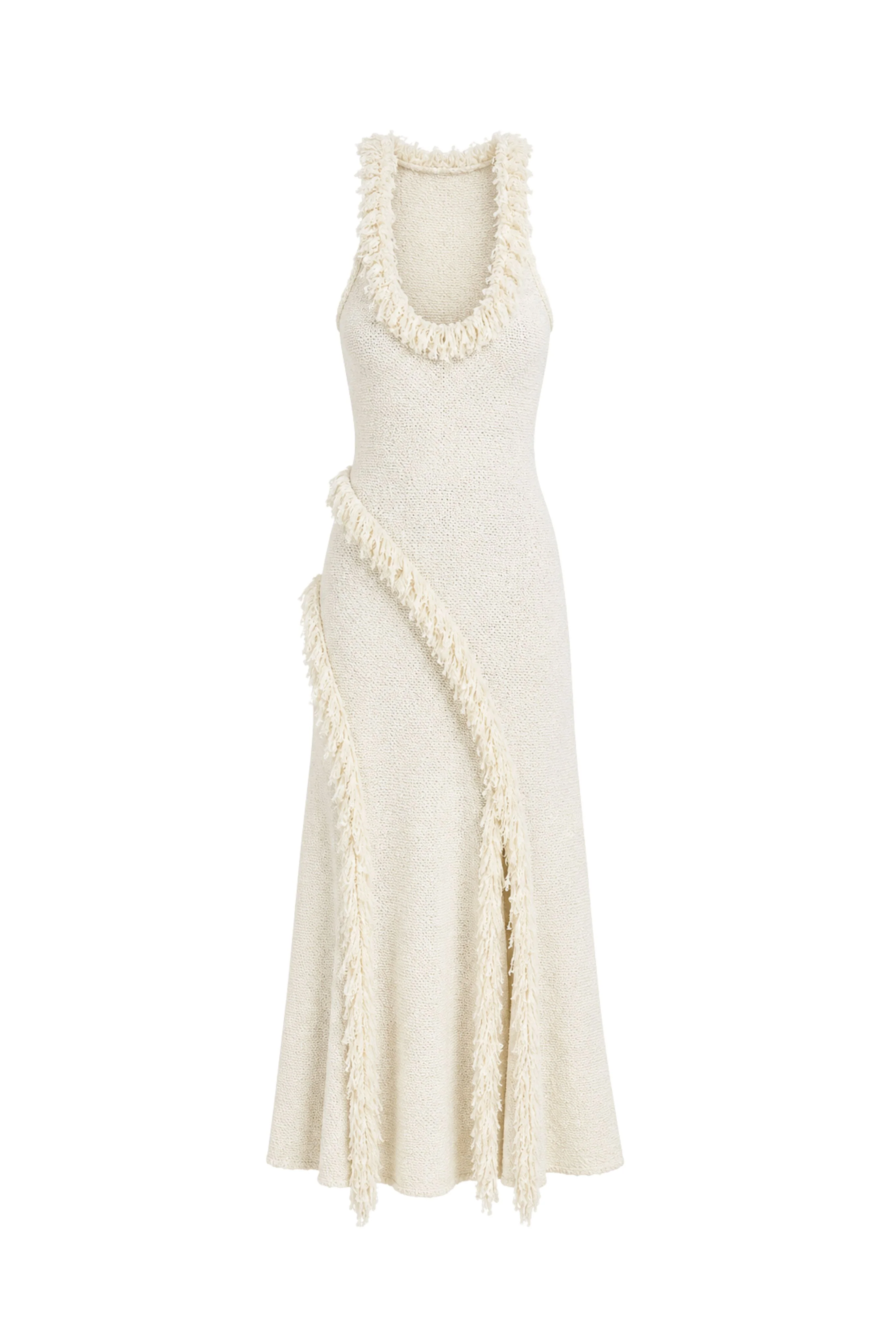 Nilo Dress in Textured Jacquard in Off White