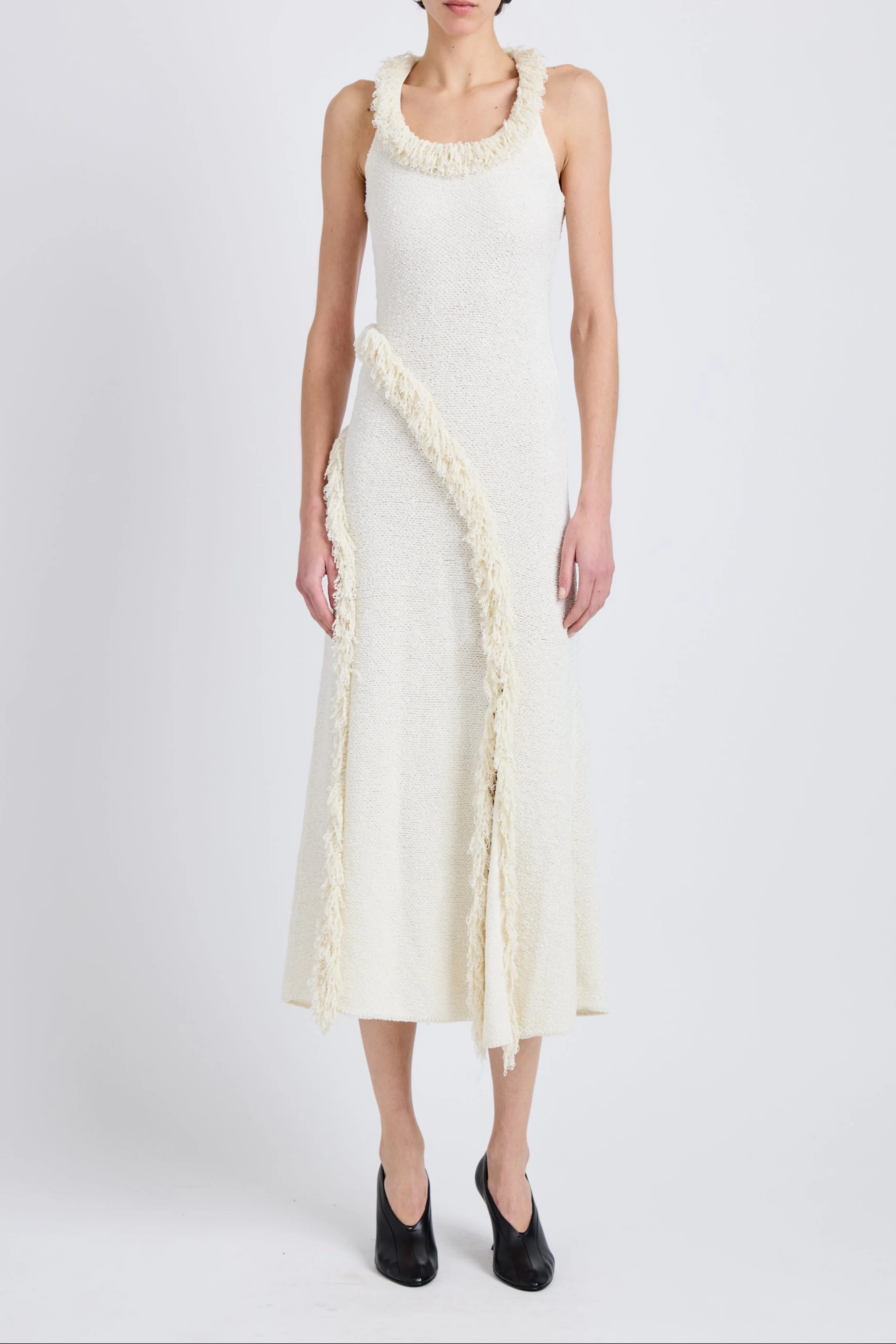 Nilo Dress in Textured Jacquard in Off White - Image 2