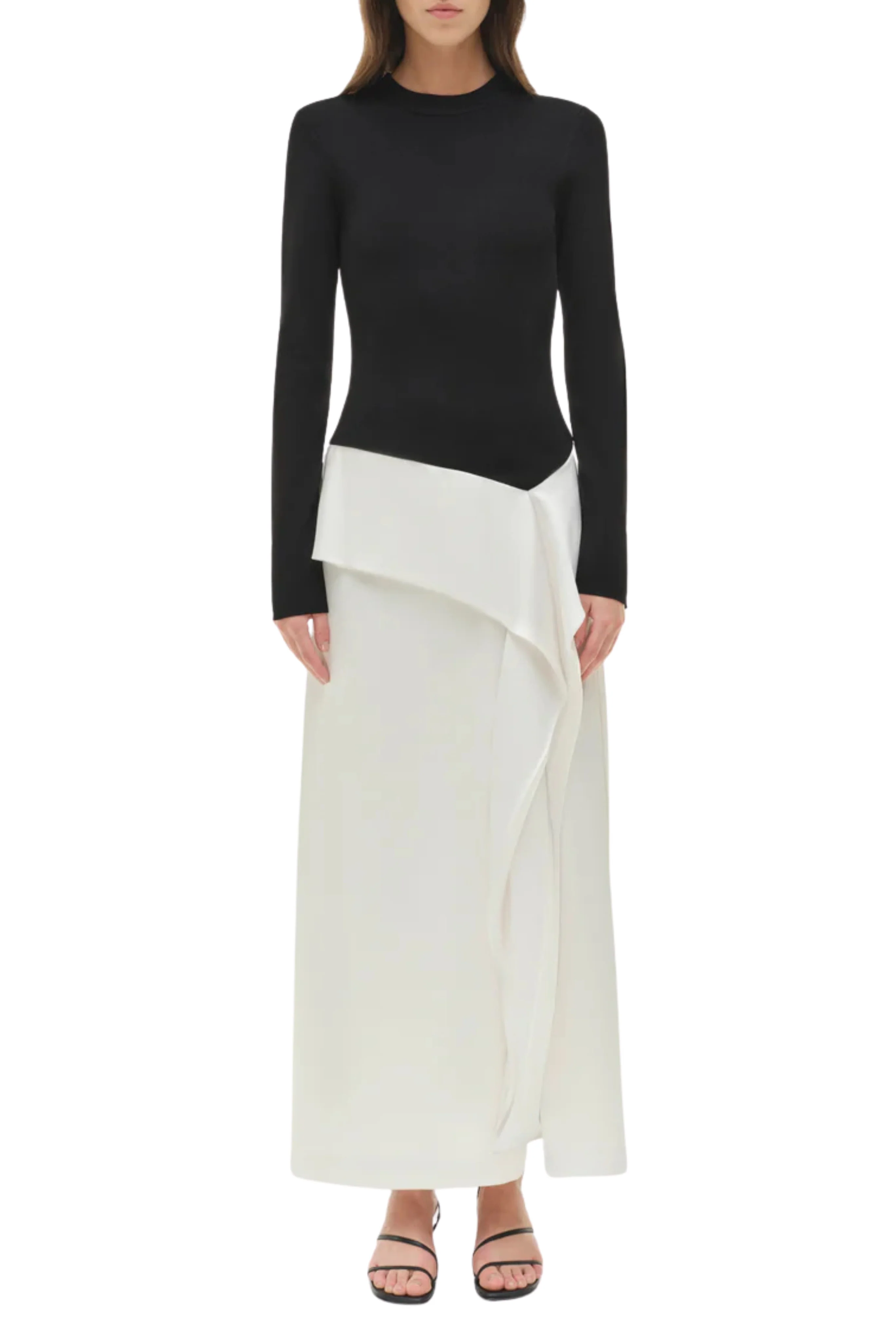 Ornella Knit Satin Midi Dress - Image 2