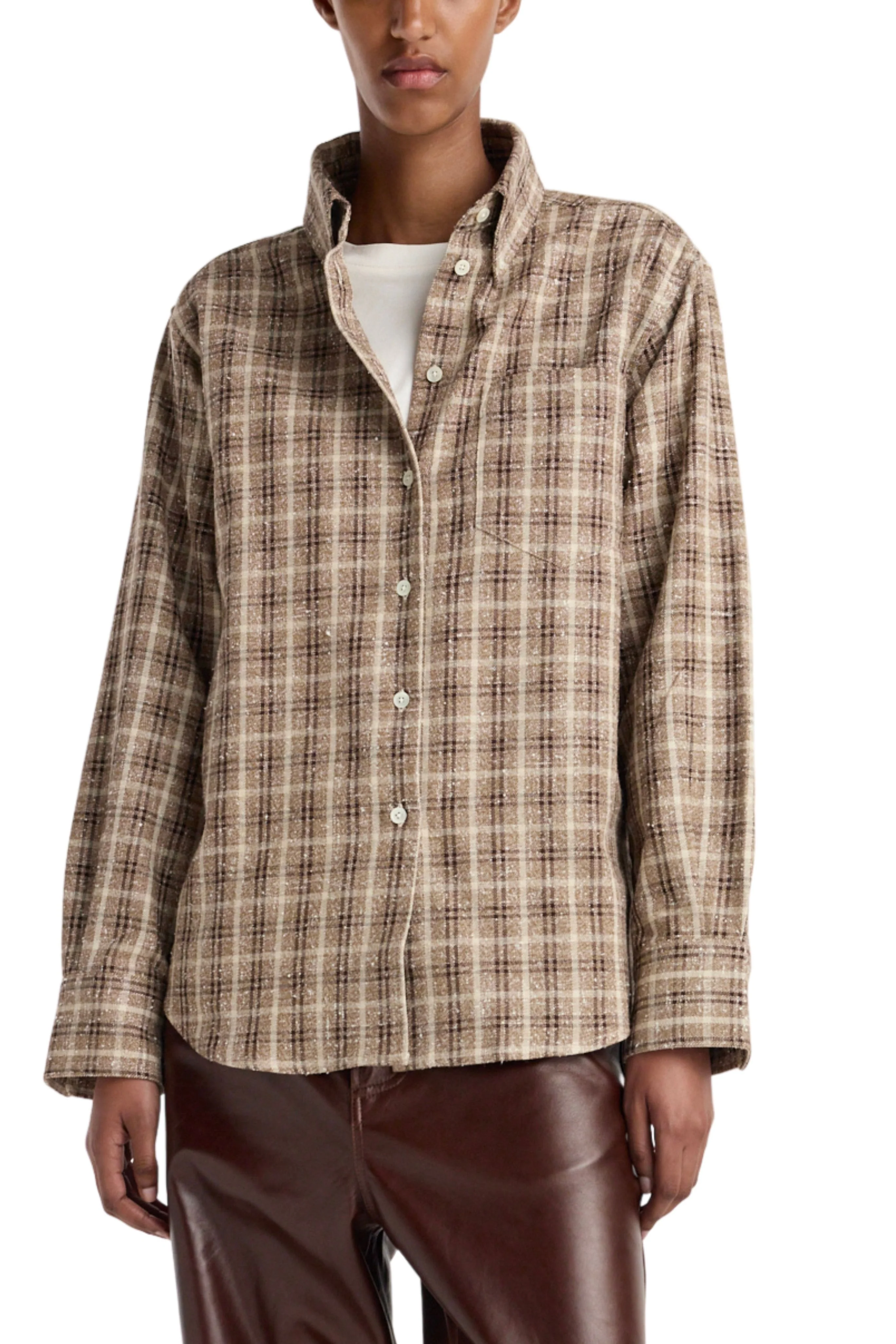 Oxford bouclé check shirt - Image 3