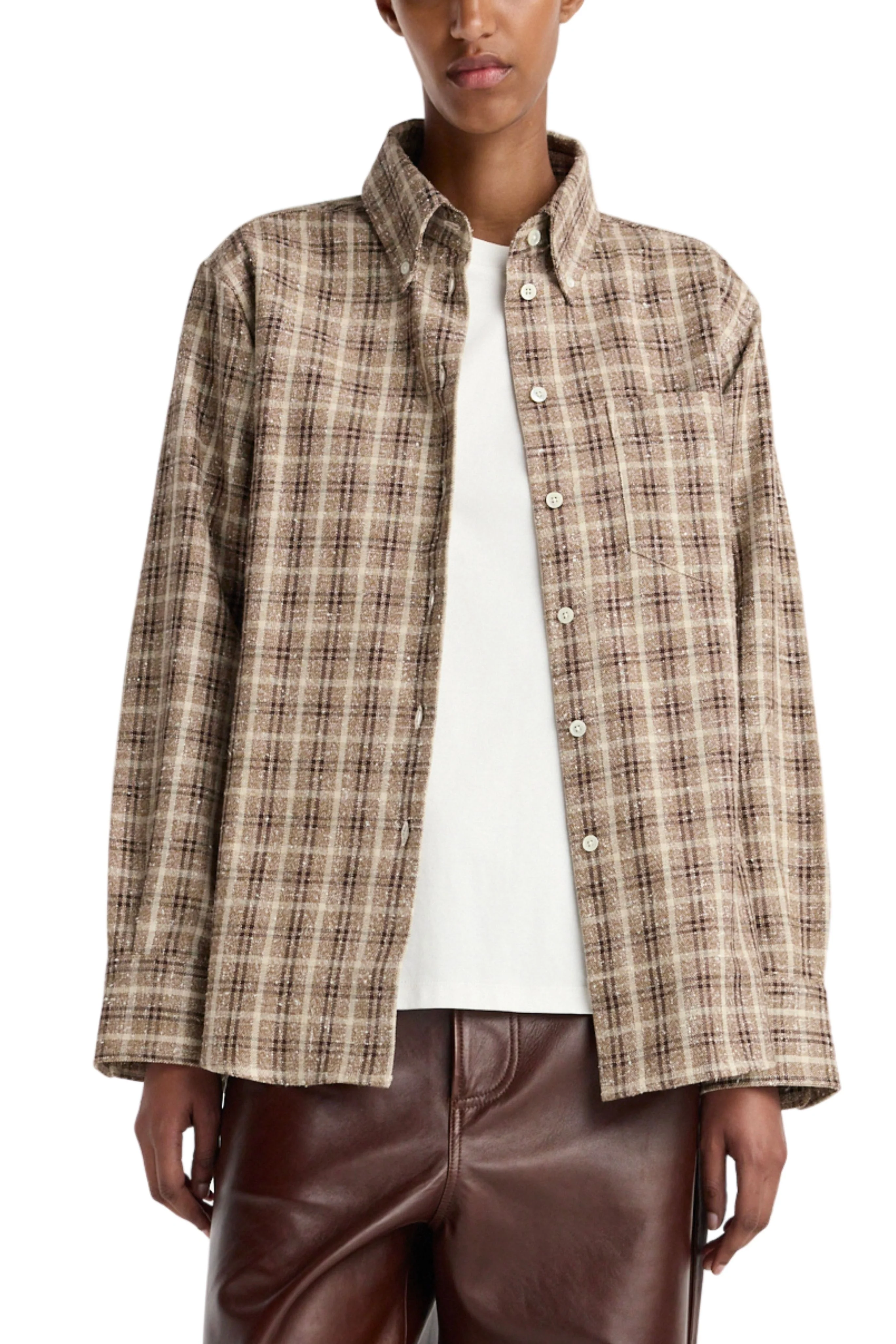 Oxford bouclé check shirt - Image 5