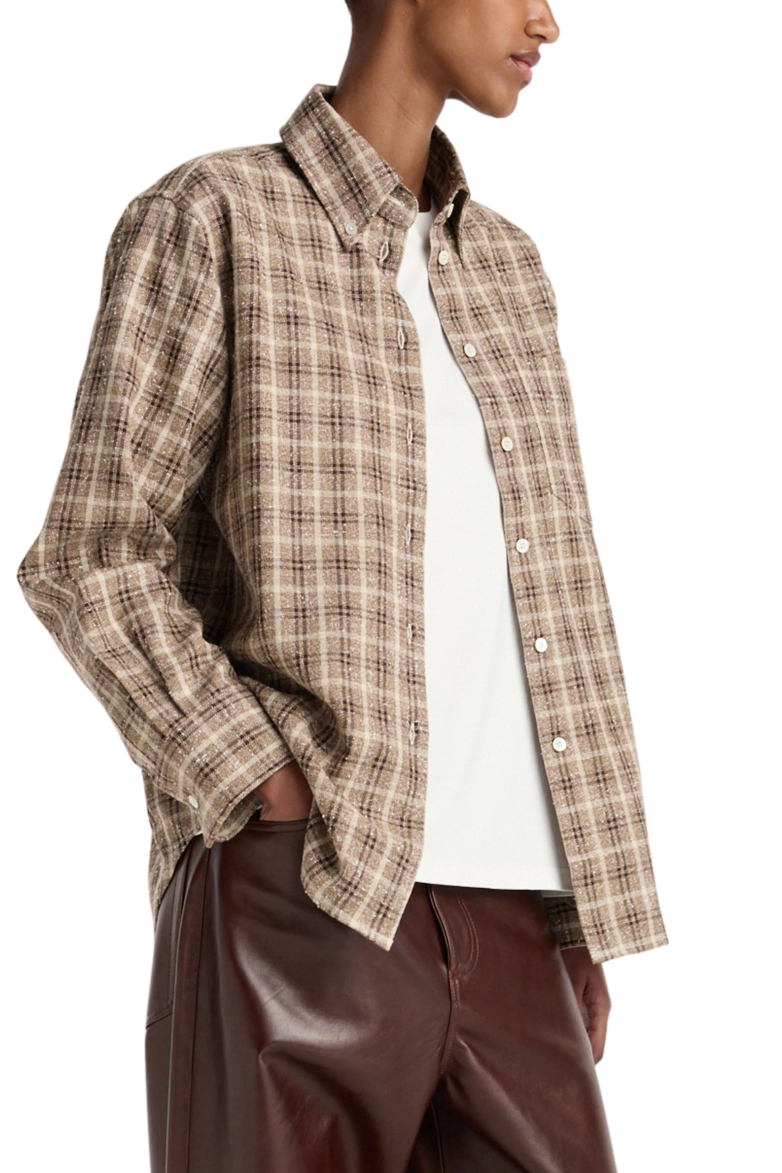 Oxford bouclé check shirt - Image 6