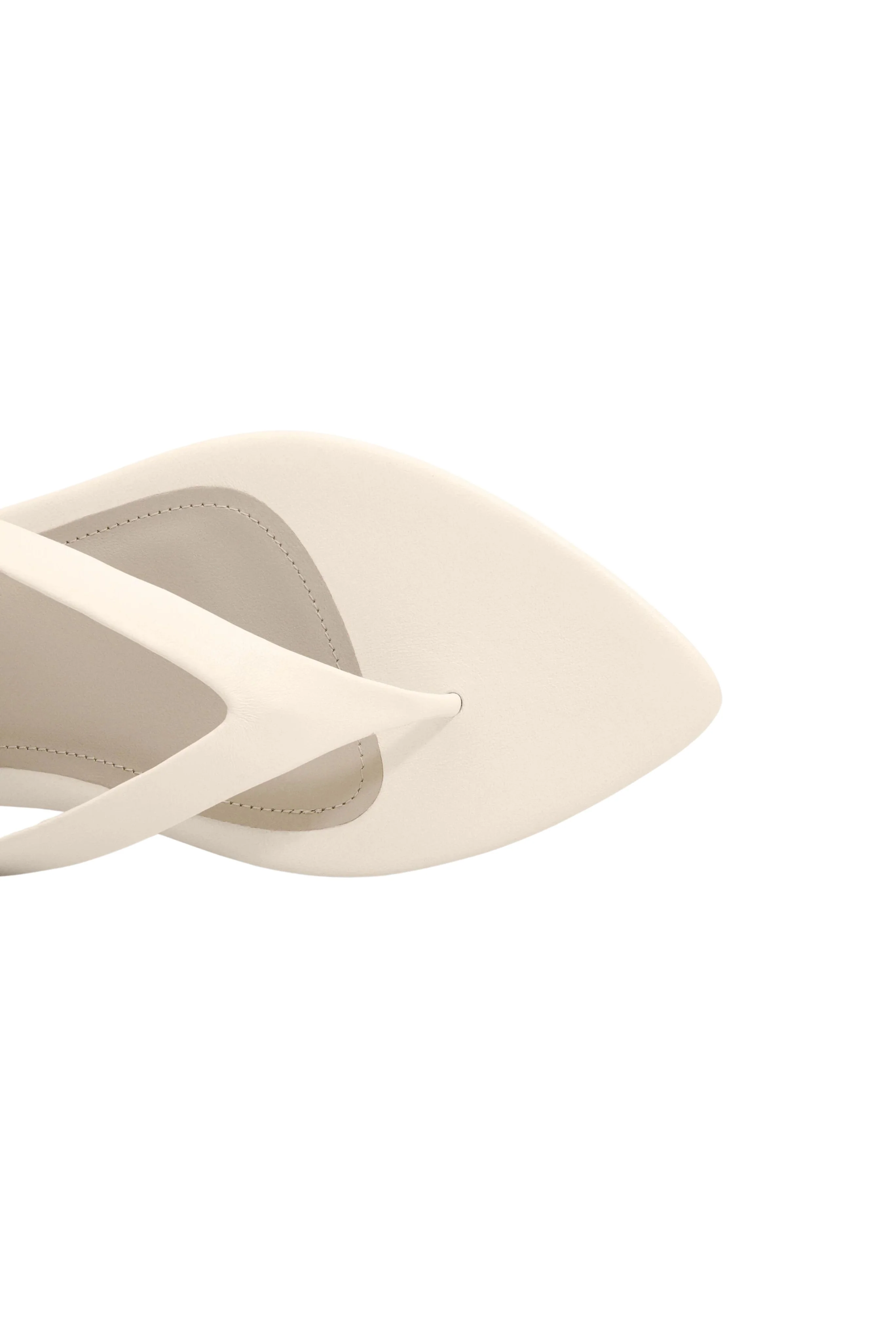 Pointed Toe Flip Flops - Cream - Image 4