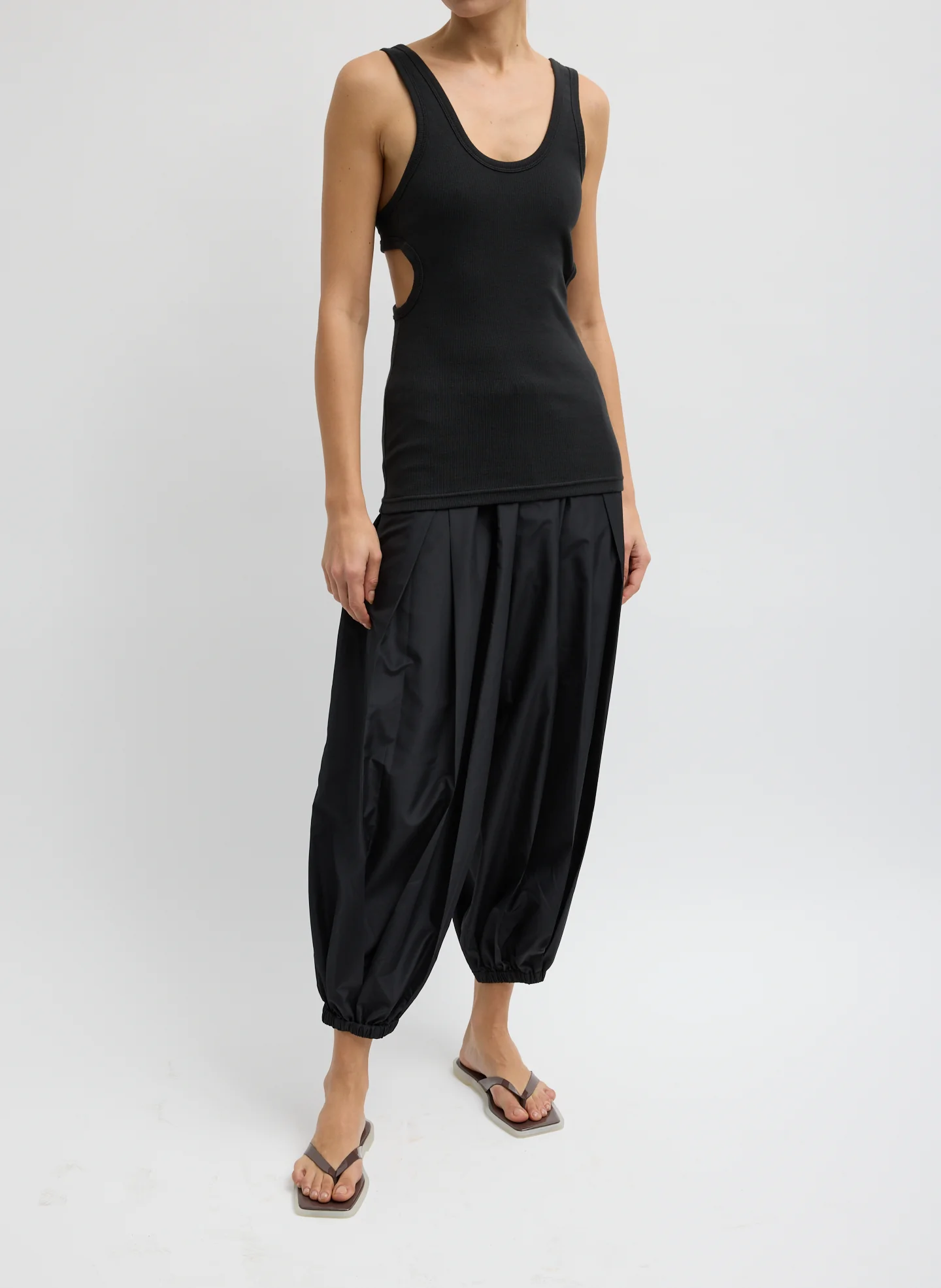 Ribbed T Racerback Tank - Black - Image 2