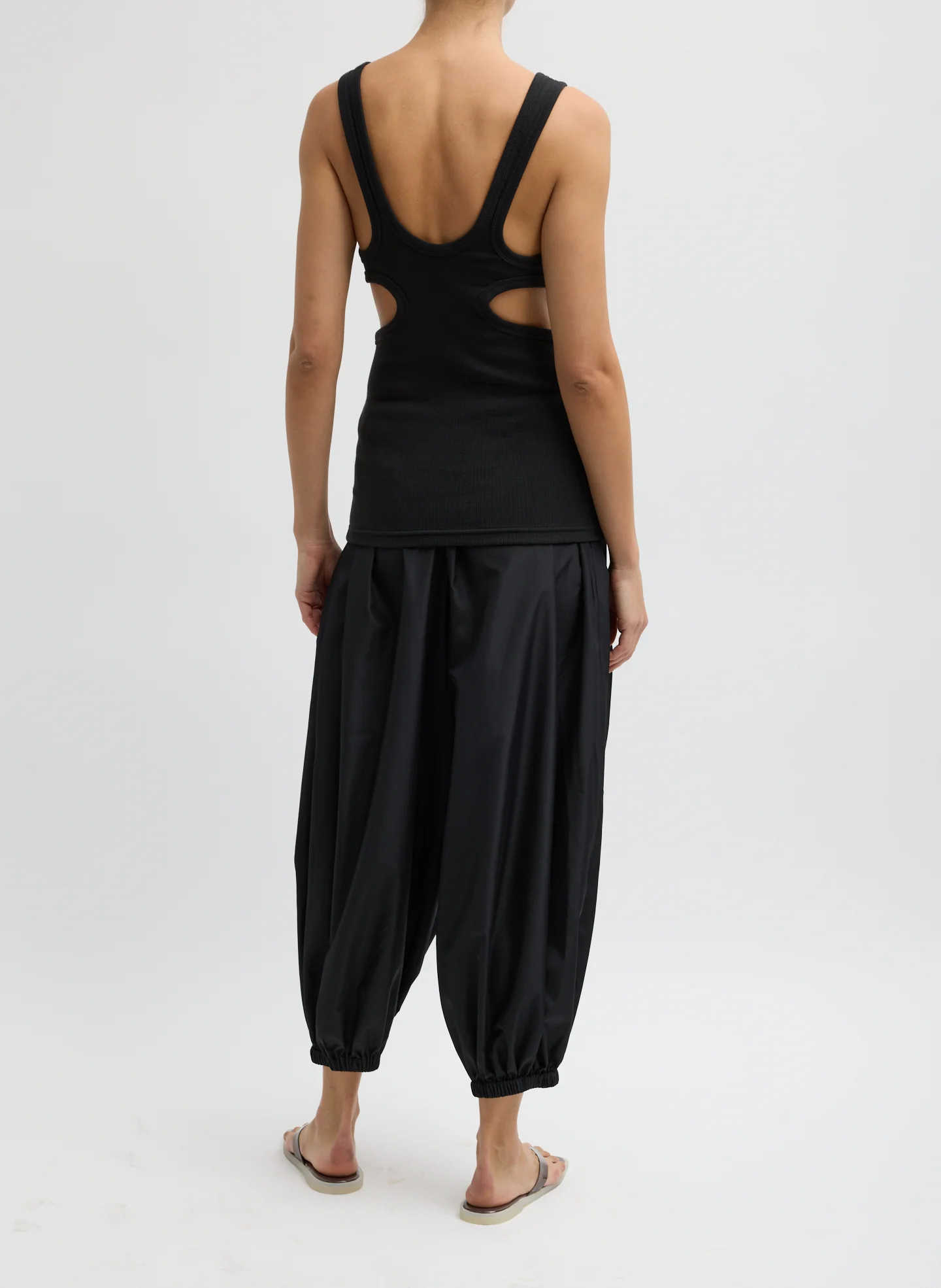 Ribbed T Racerback Tank - Black - Image 3