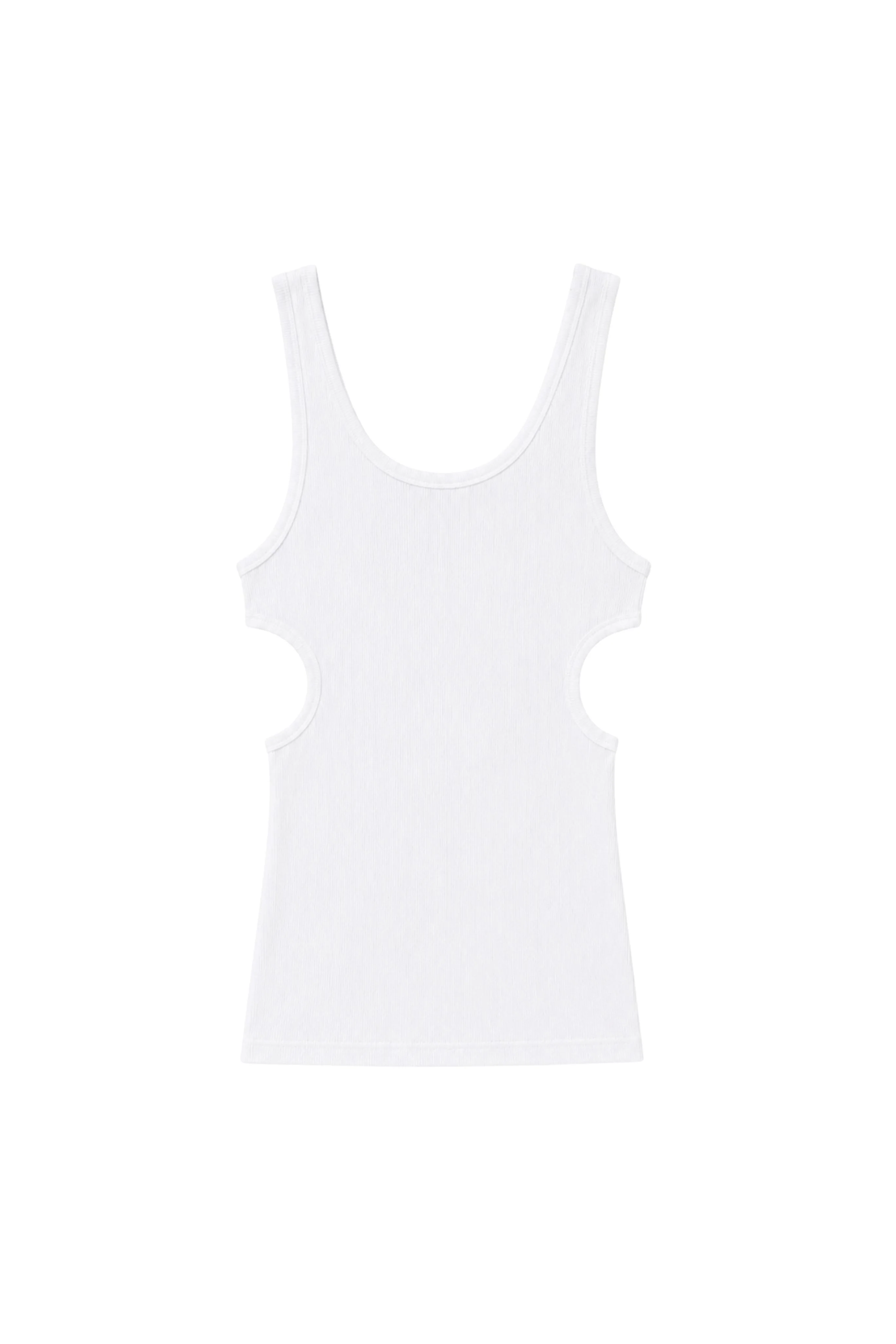 Ribbed T Racerback Tank - White