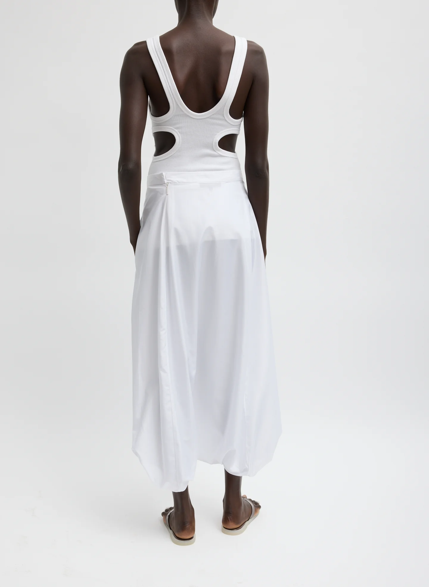 Ribbed T Racerback Tank - White - Image 3