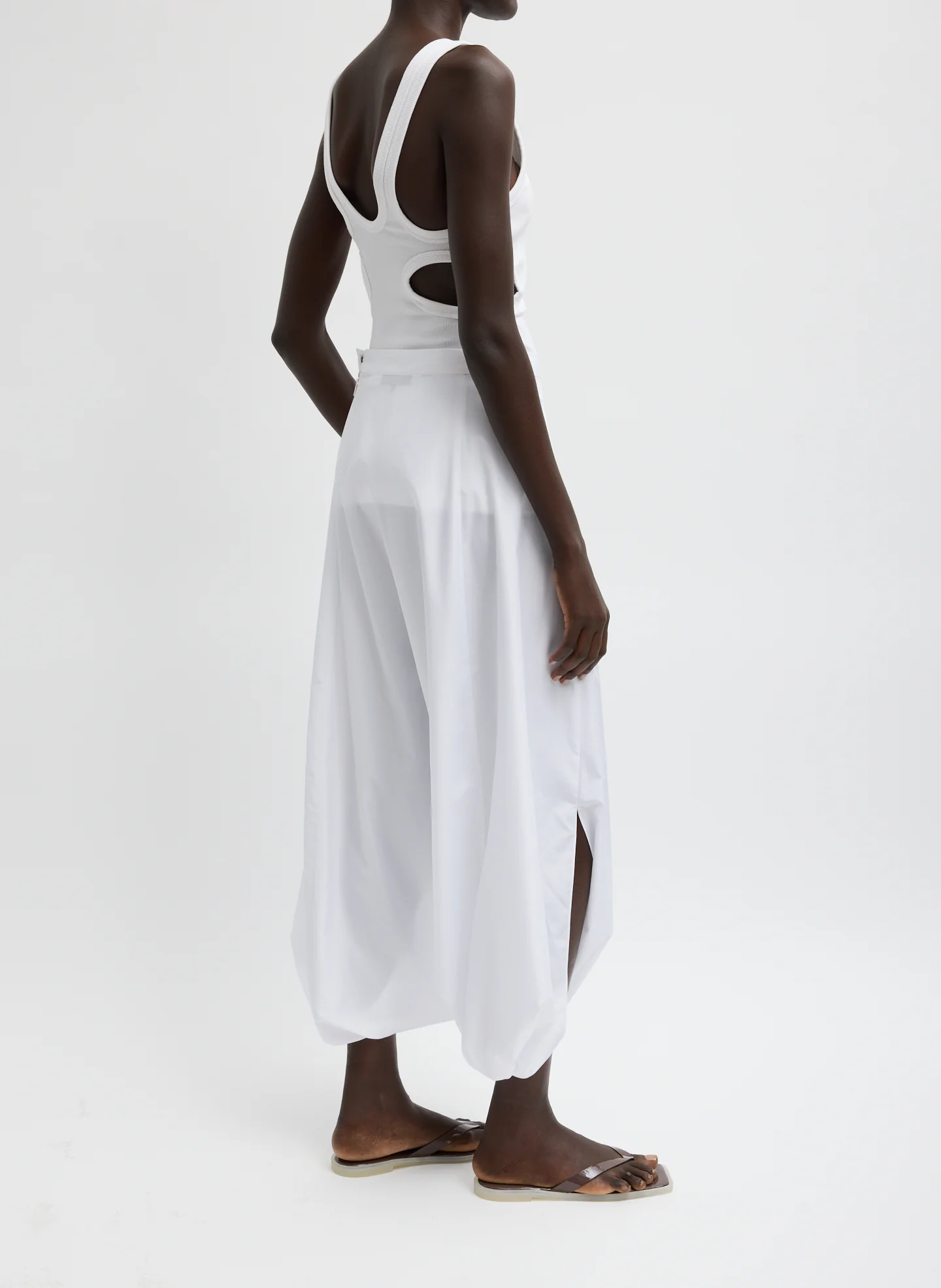 Ribbed T Racerback Tank - White - Image 4