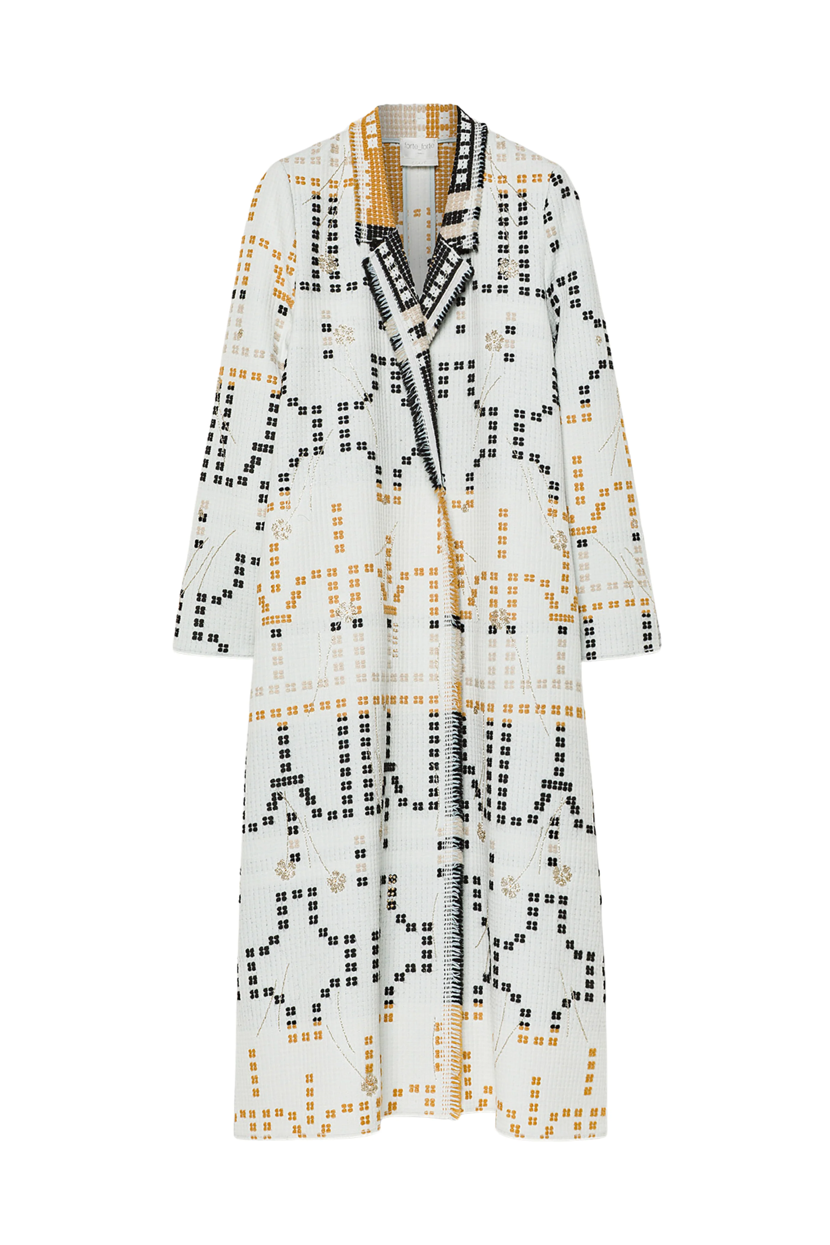 "Samarcanda" Embroidered Jacquard Long Coat