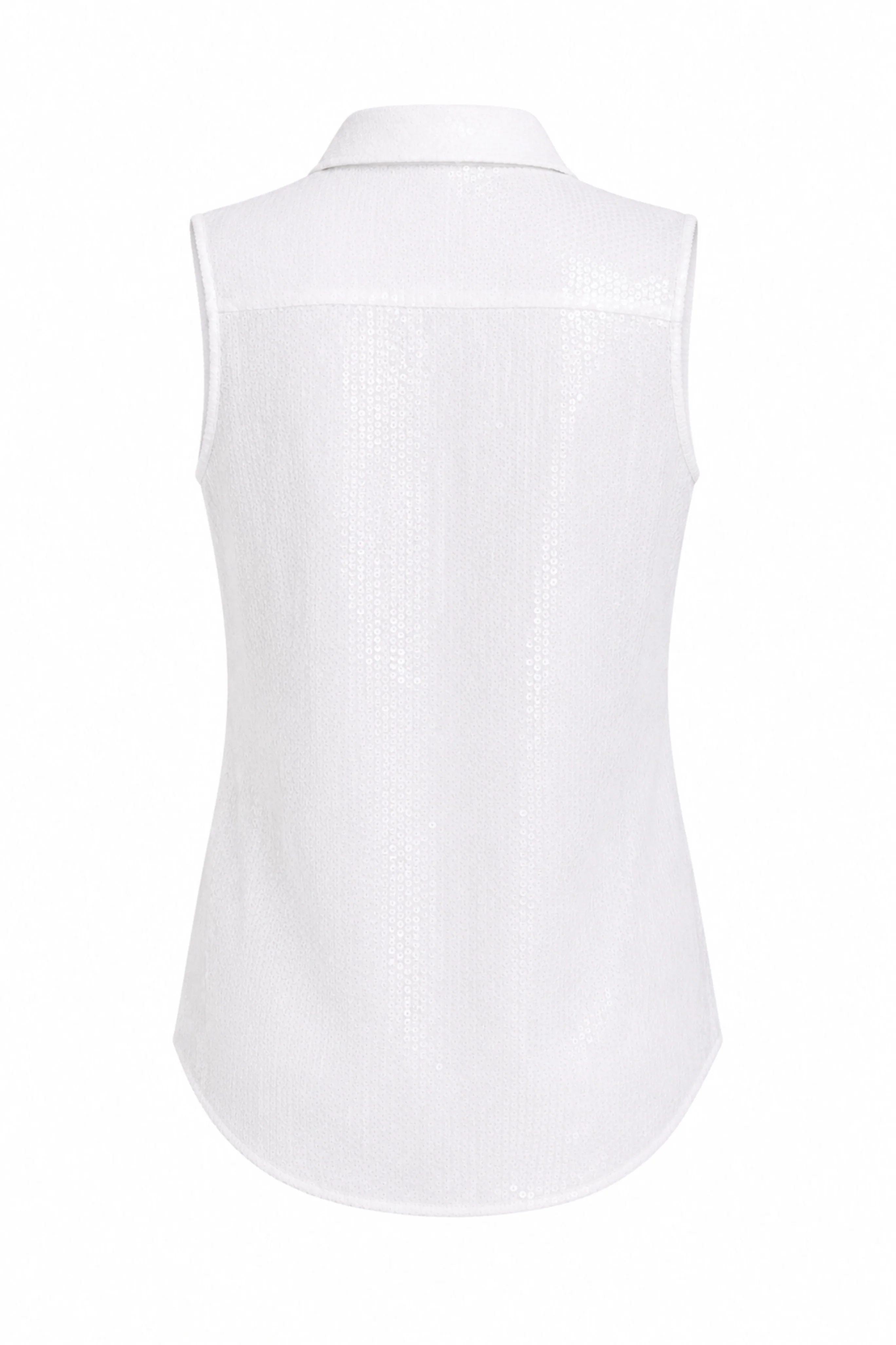 Sequin Sleeveless Hansen Button Front Shirt - Image 2