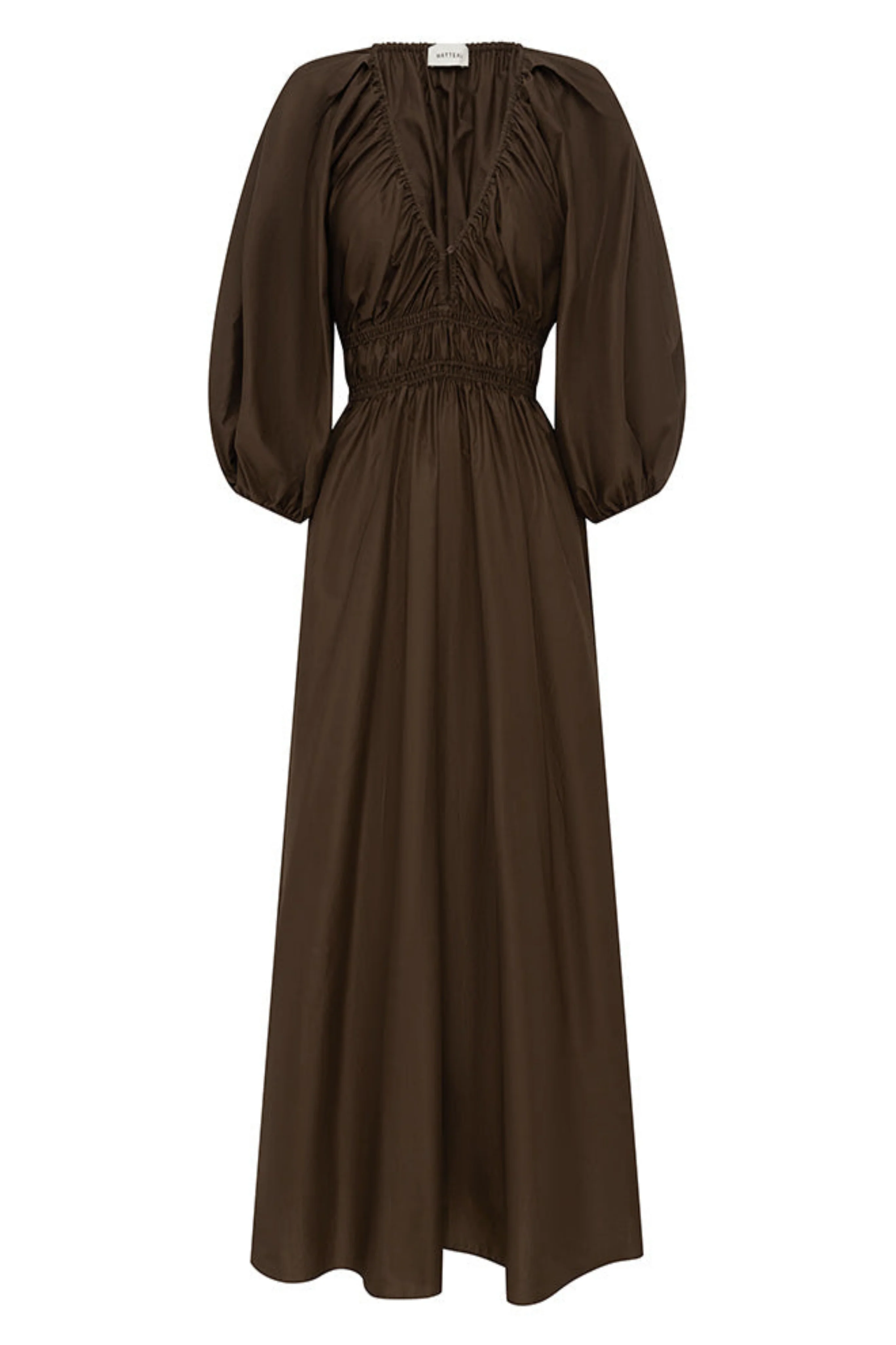 Shirred Plunge Button Dress
