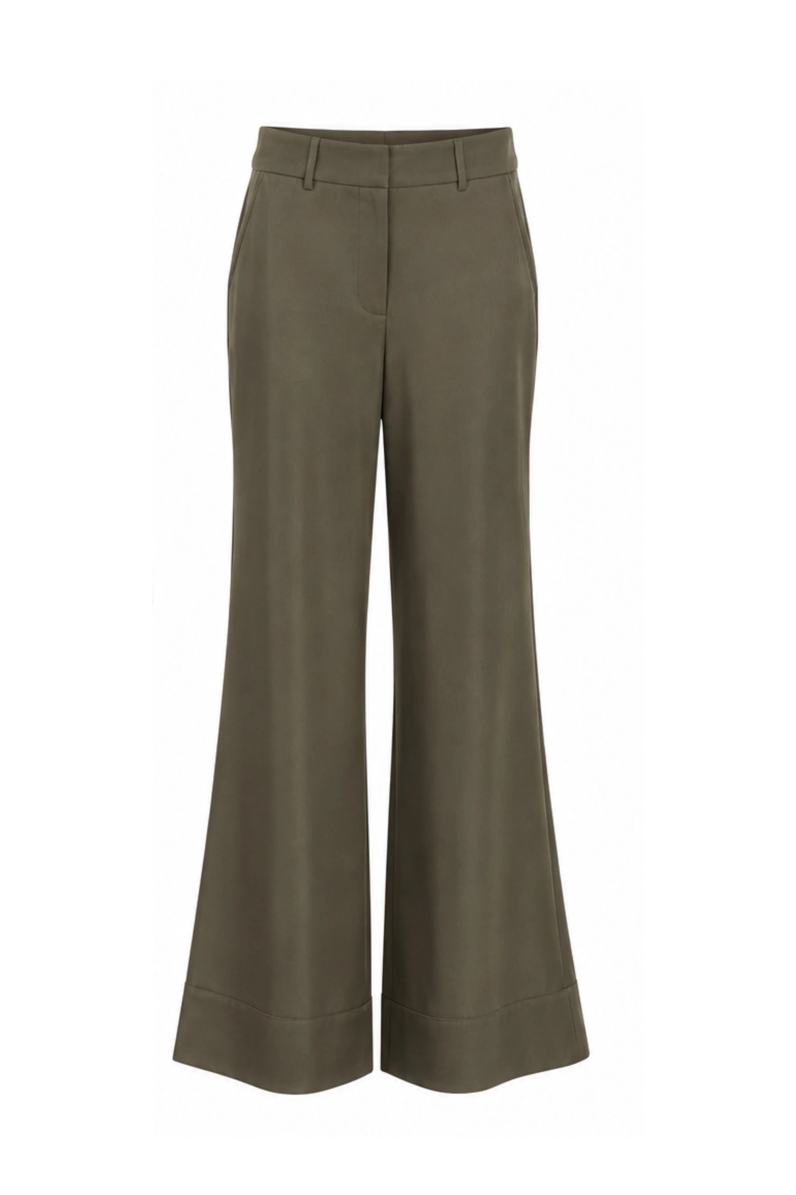 Summer Wool Flare Trouser in Putty