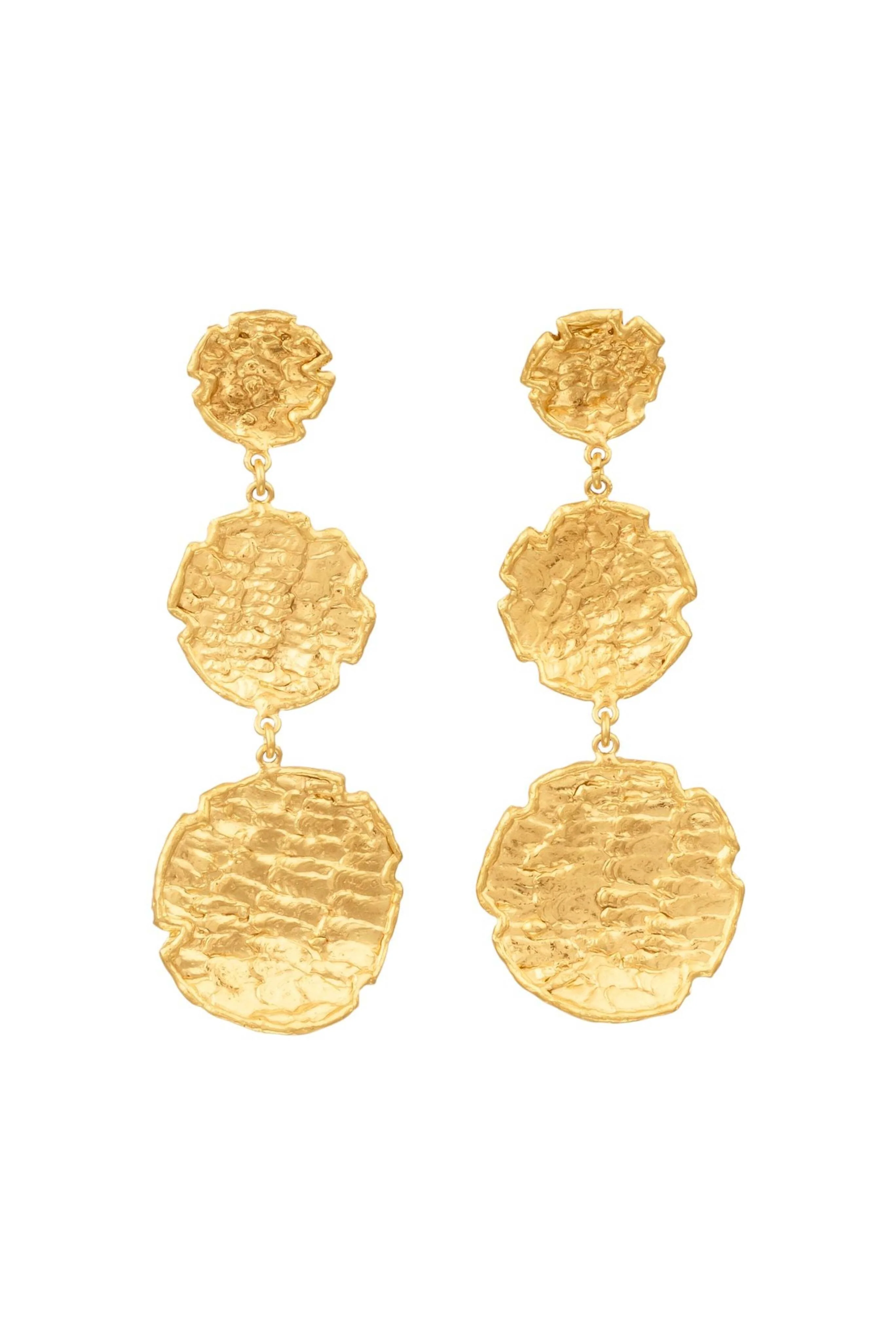 3-Tier Swan Earrings