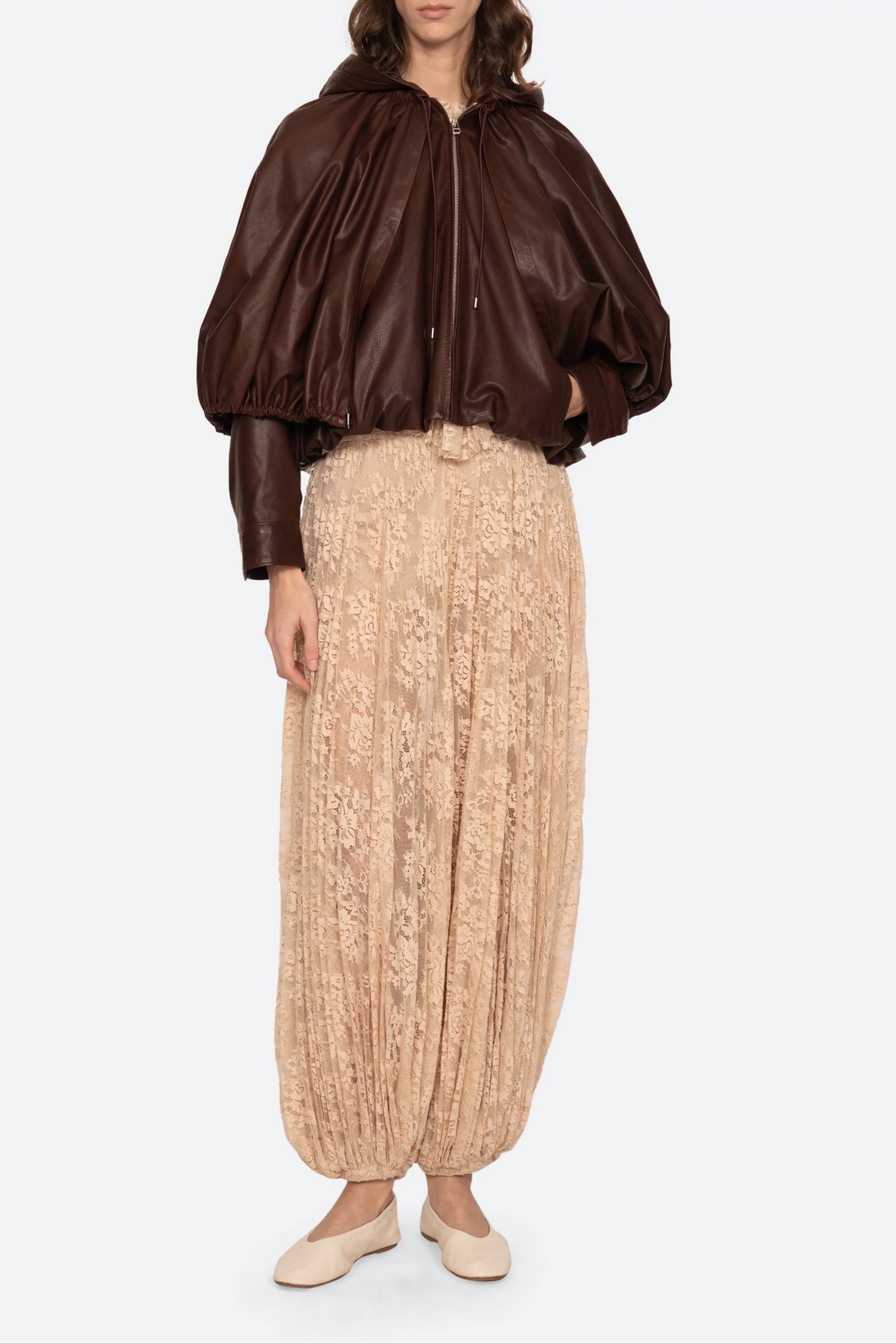 Thompson Leather Cape Jacket - Image 2
