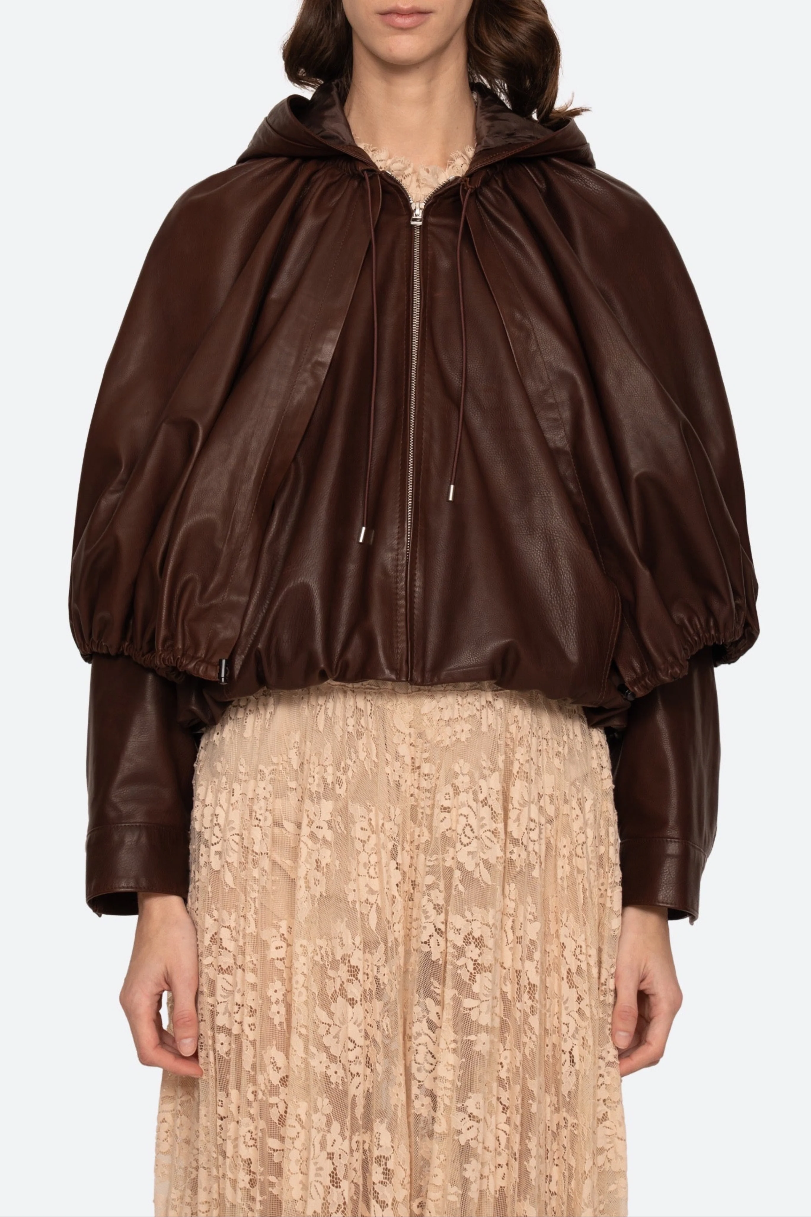 Thompson Leather Cape Jacket - Image 3
