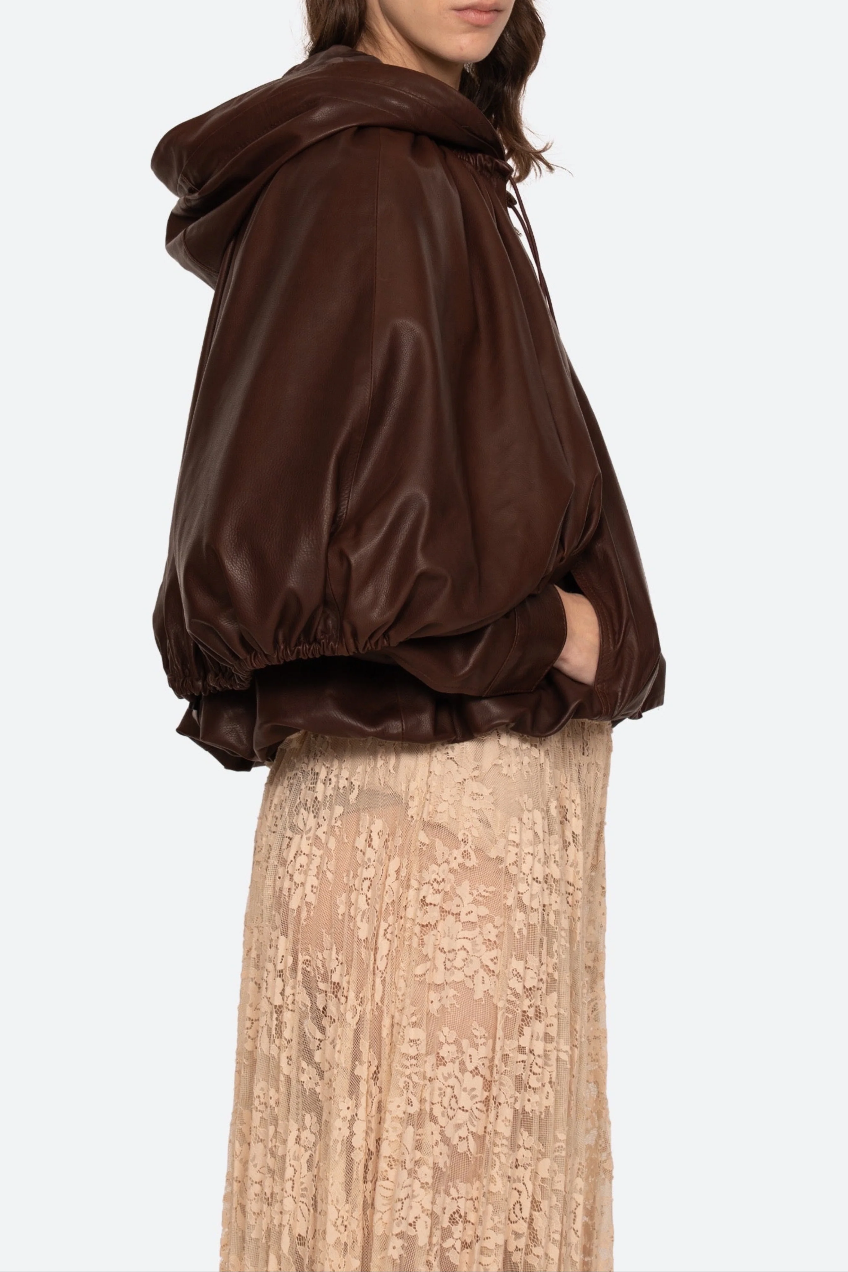 Thompson Leather Cape Jacket - Image 4
