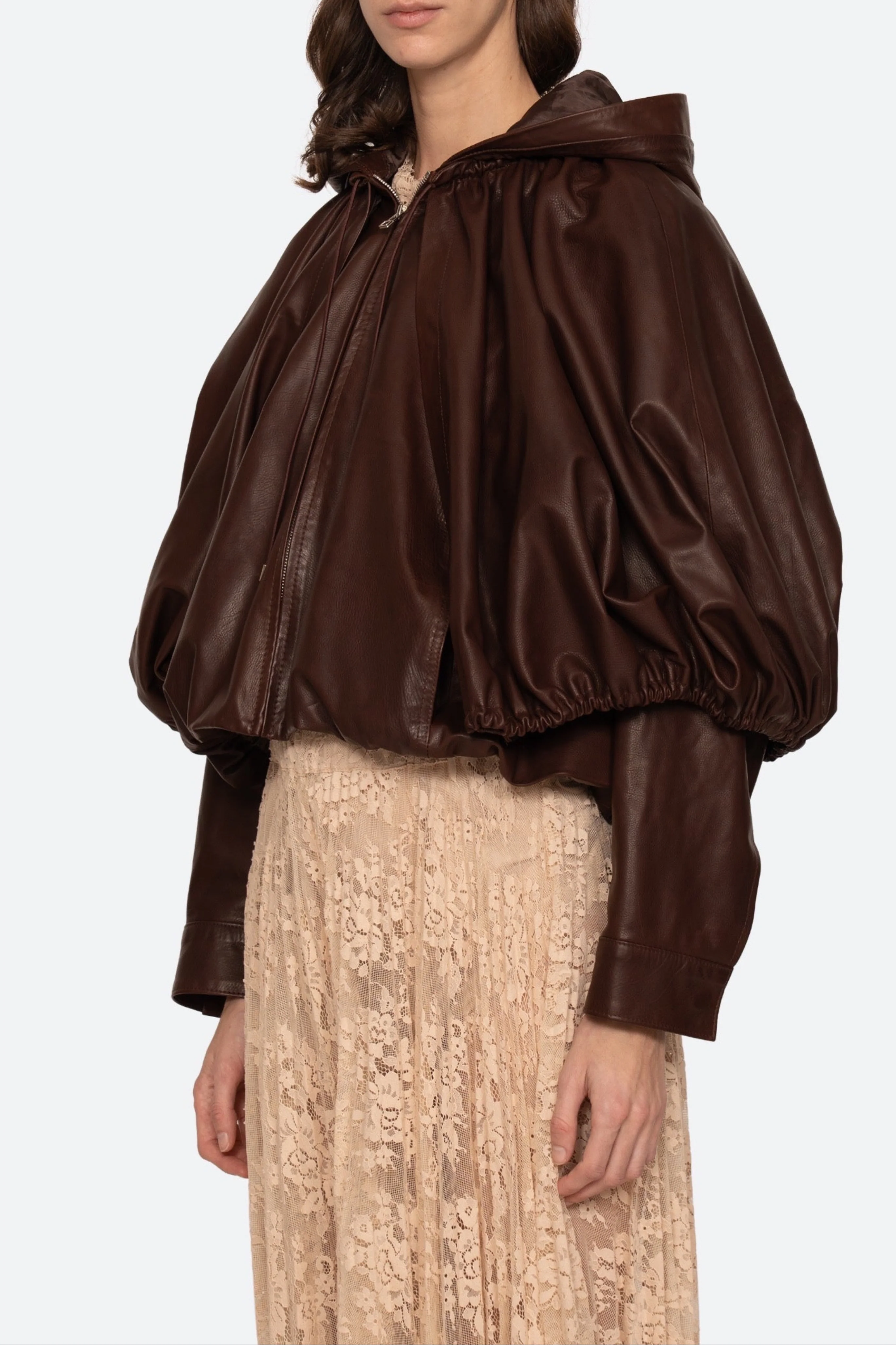 Thompson Leather Cape Jacket - Image 5