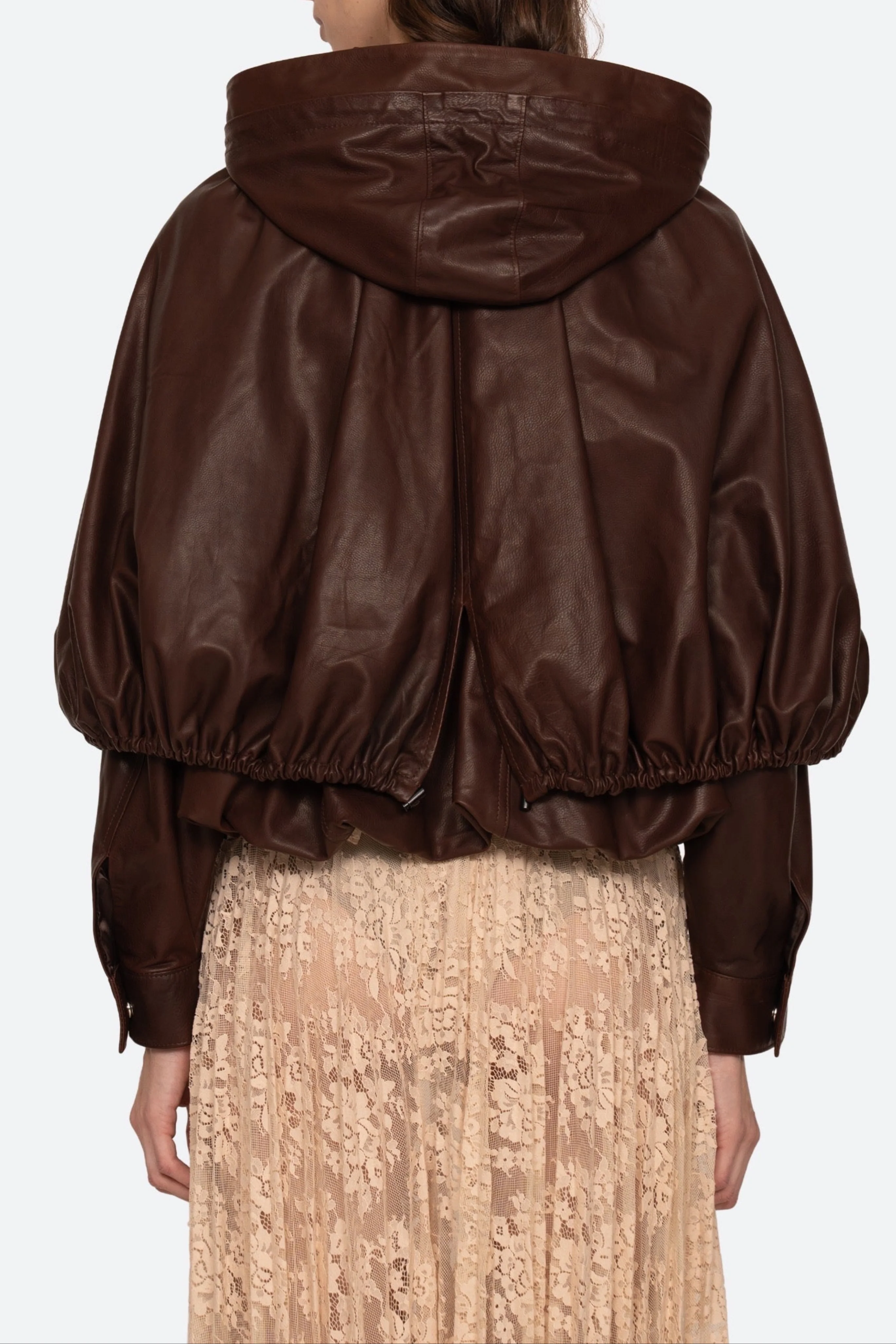 Thompson Leather Cape Jacket - Image 6