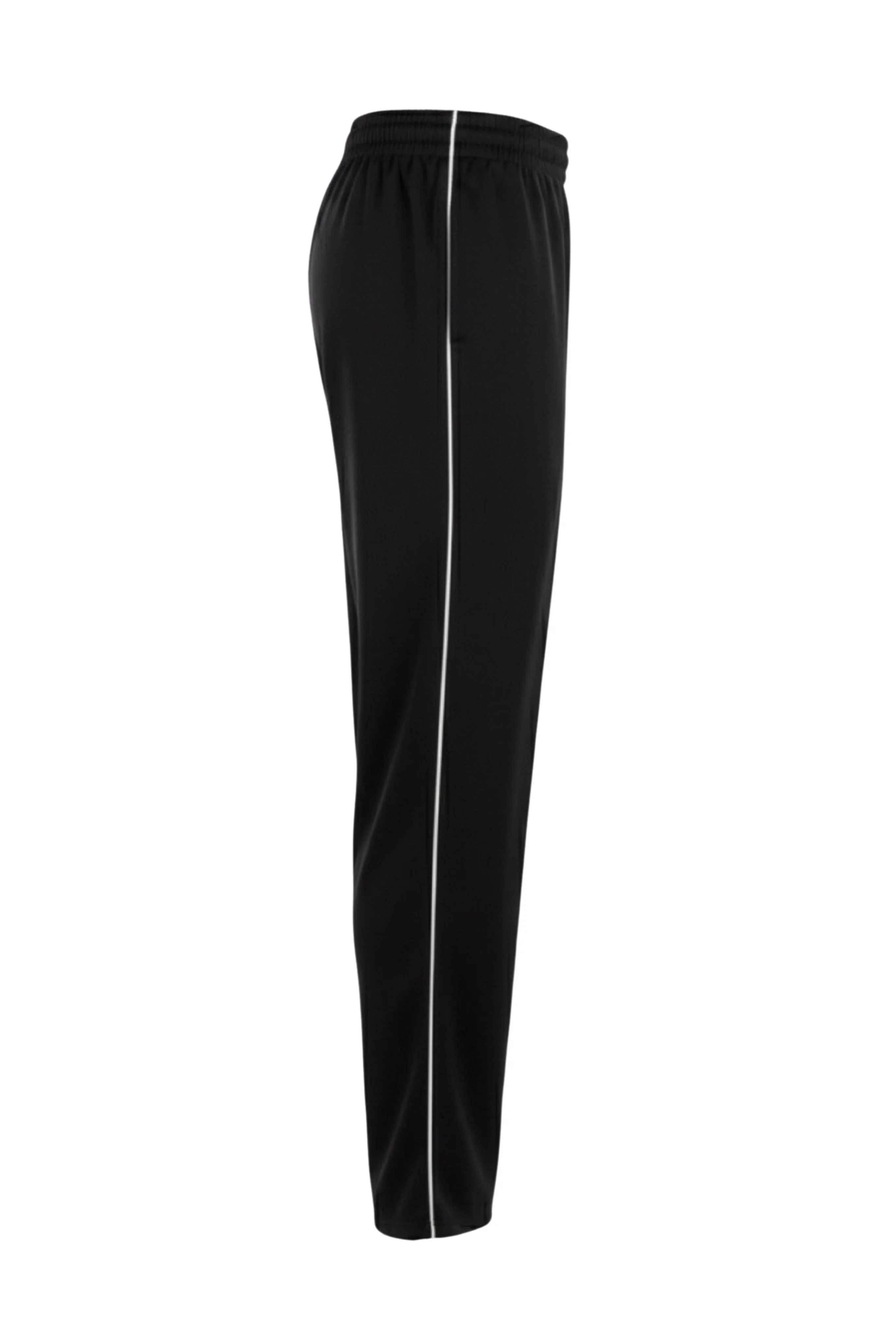 Wide Leg Trousers With Piping Detail in Black - Image 2