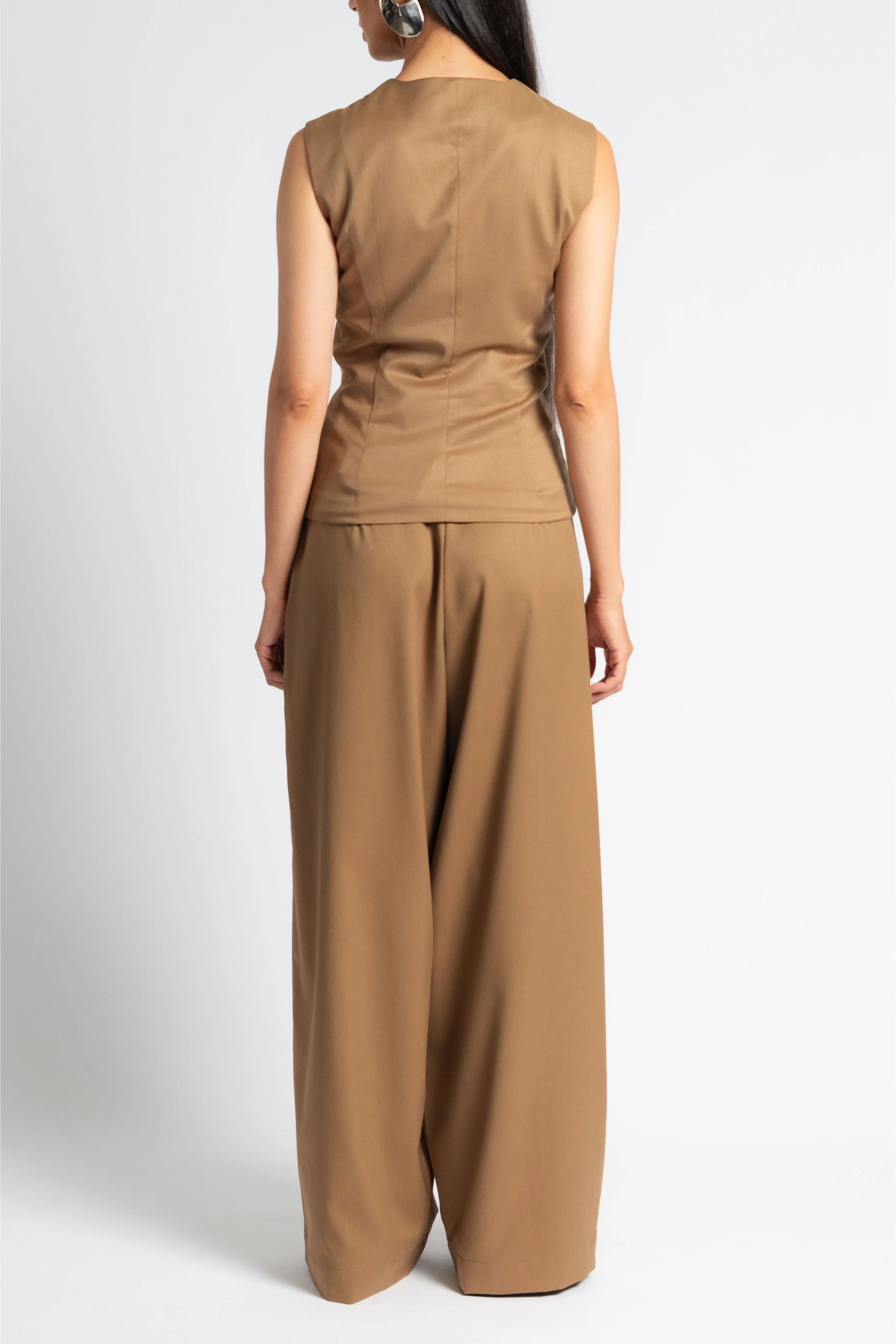 Wide Leg Pleated Trouser - Image 4